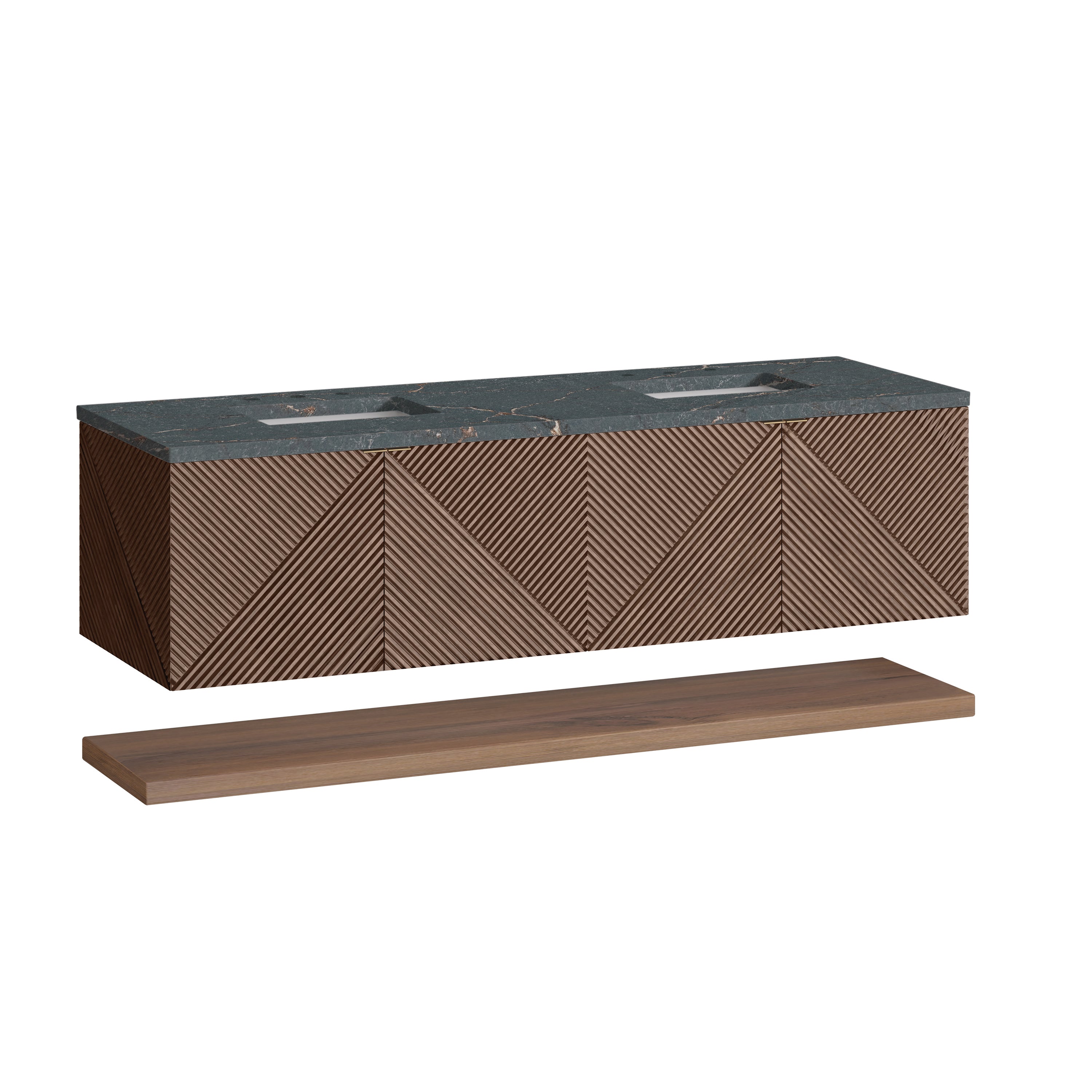 James Martin Marcello 72" Double Vanity in Chestnut with 3cm Countertop and FreePower Wireless Charger