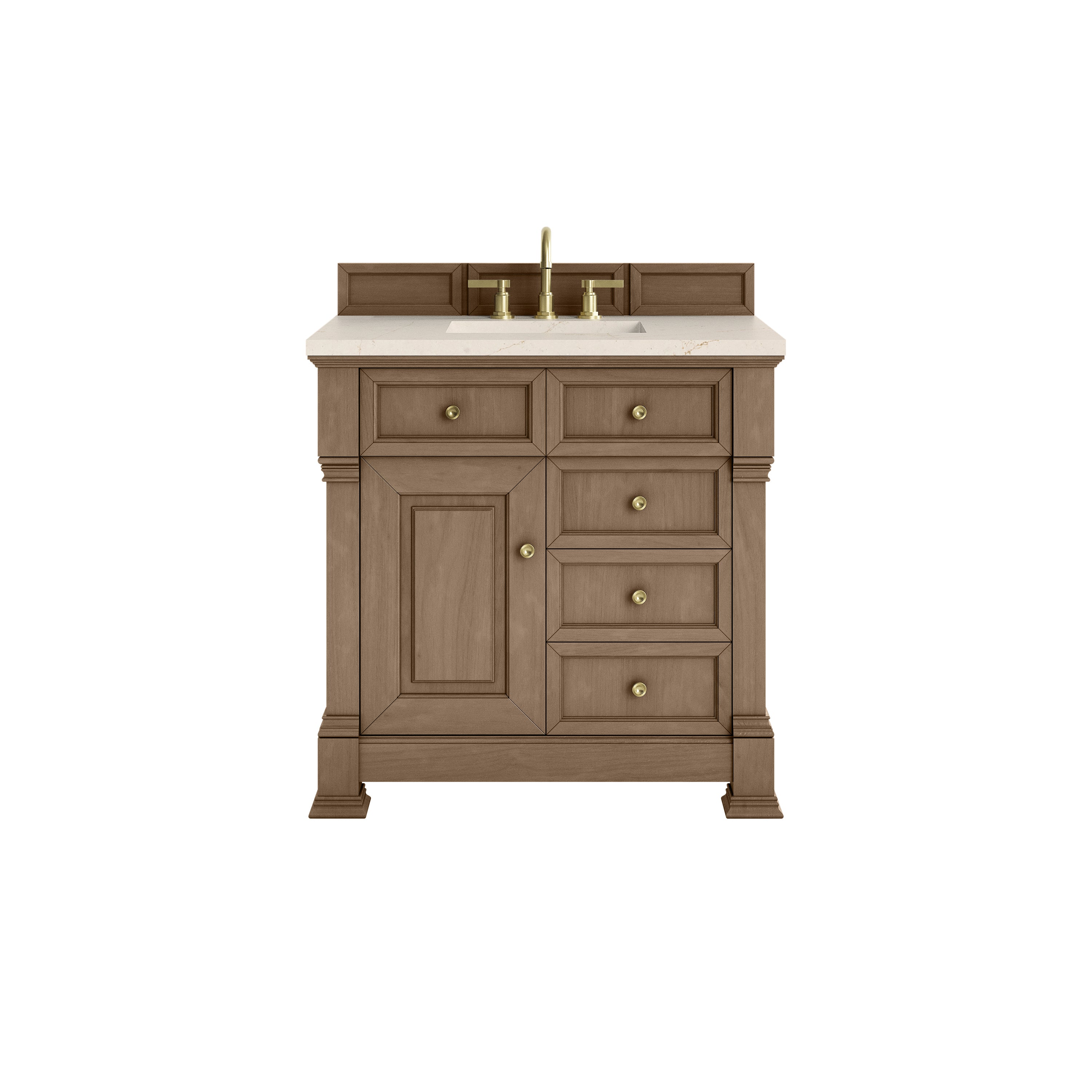 James Martin Brookfield 36" Single Vanity in Pecan with 3cm Countertop