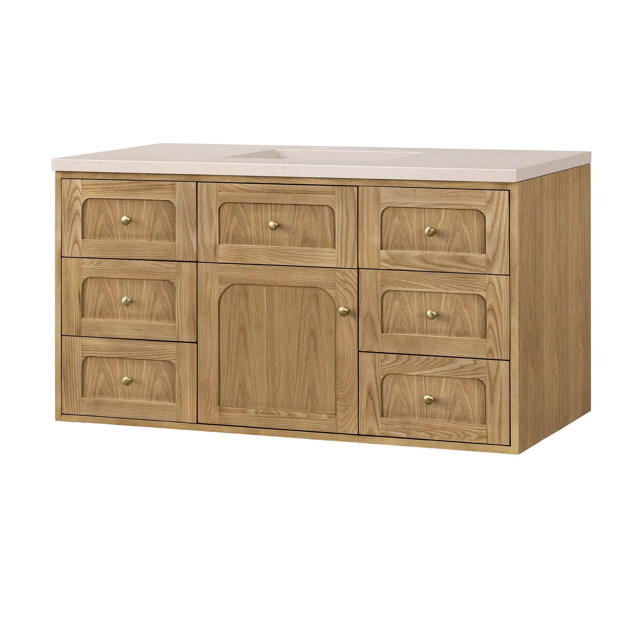 James Martin Laurent 48" Single Vanity in Light Natural Oak with 3cm Countertop
