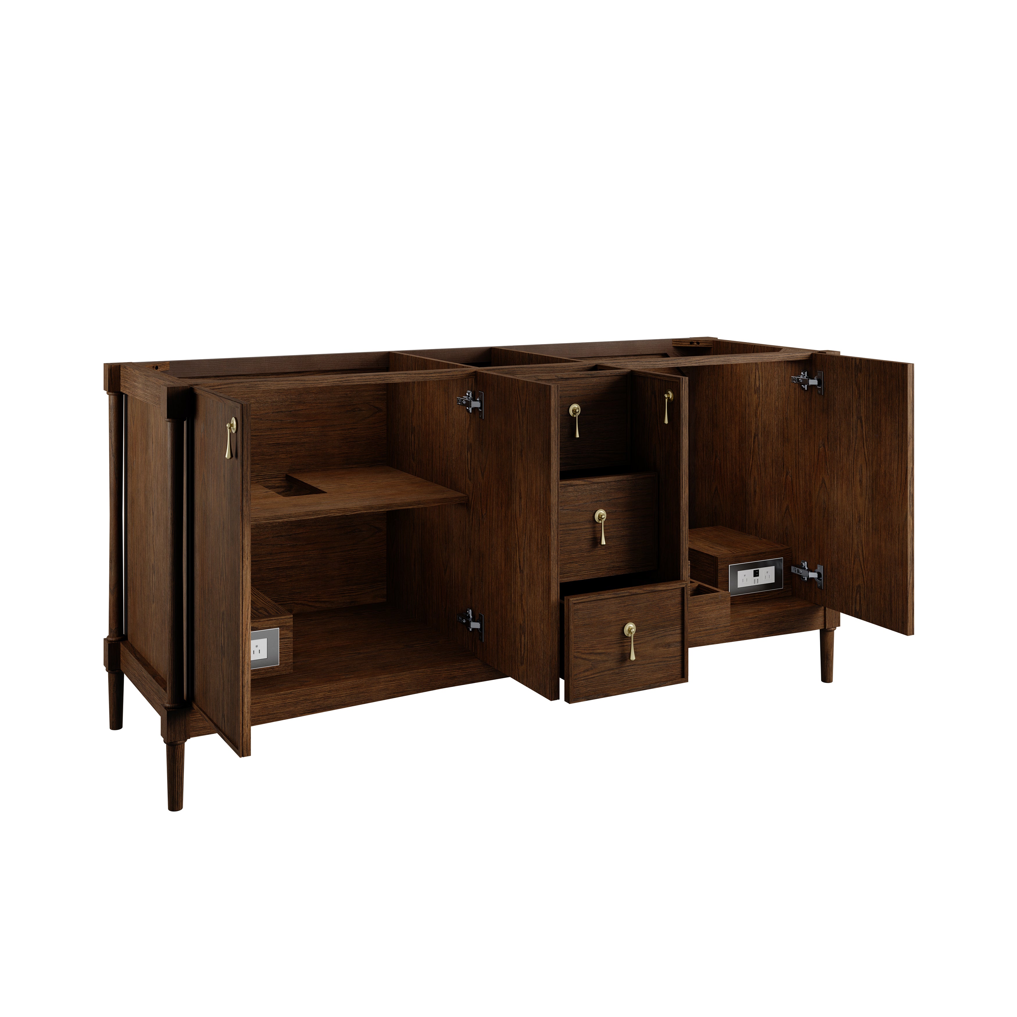 James Martin Kinnsden 72" Double Vanity in Sable Oak with 3cm Carrara Marble Top
