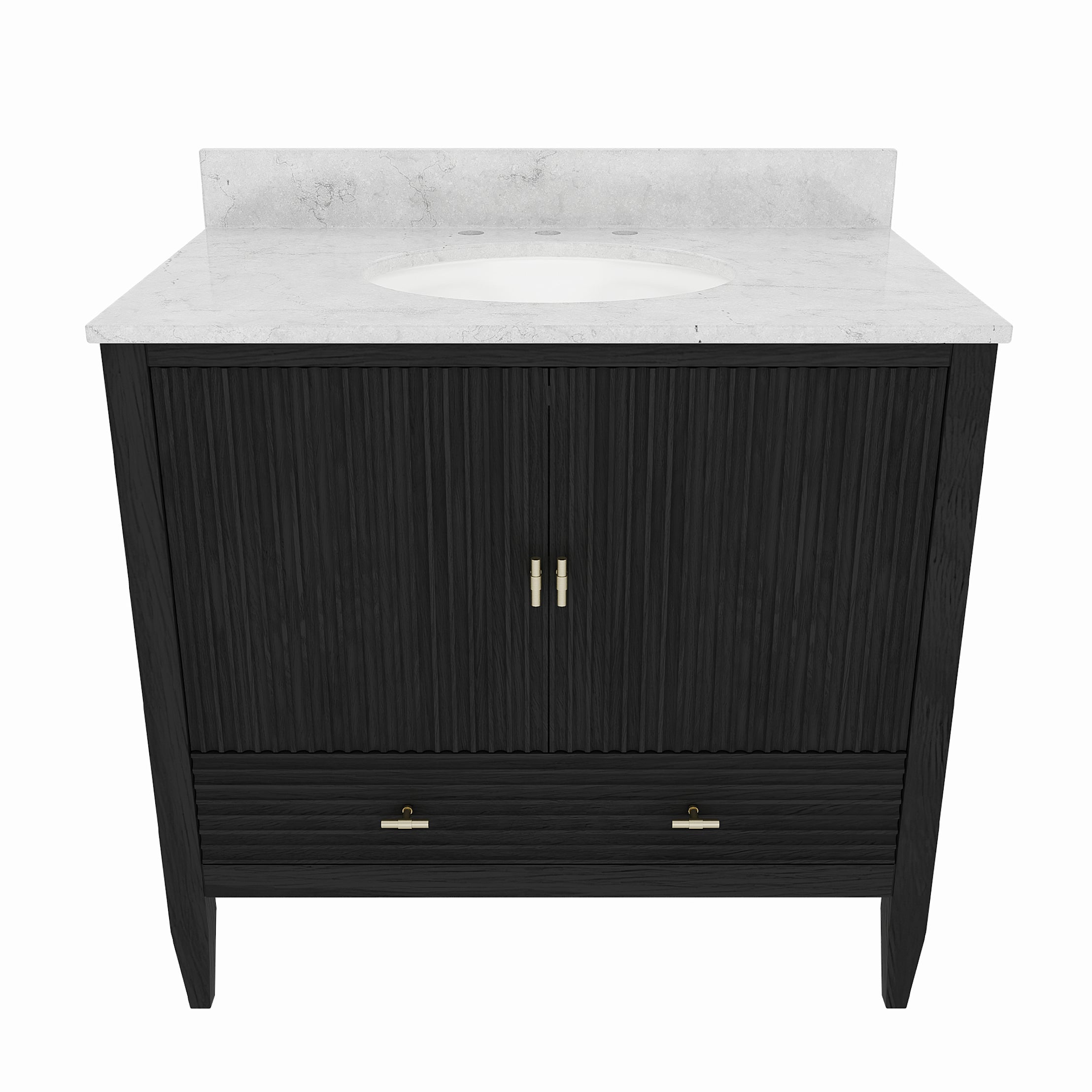 MAIDSTONE Valmont 36 Inch Fluted Vanity Base