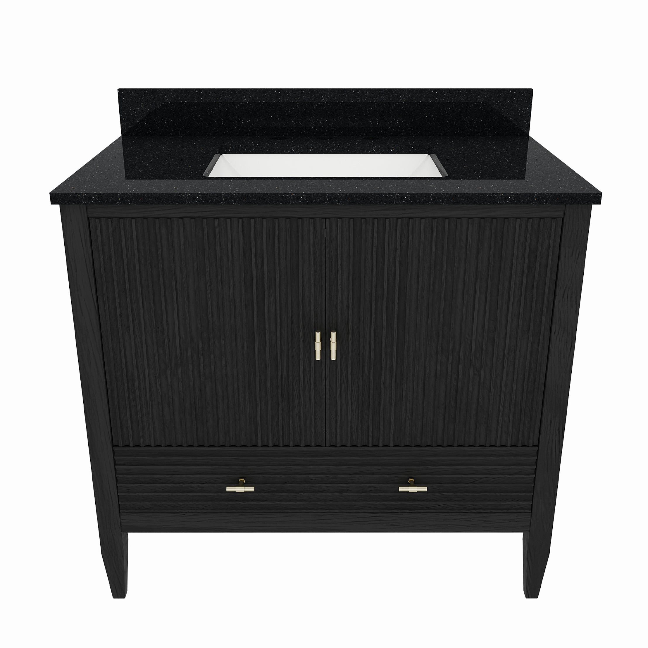 MAIDSTONE Valmont 36 Inch Fluted Vanity Base