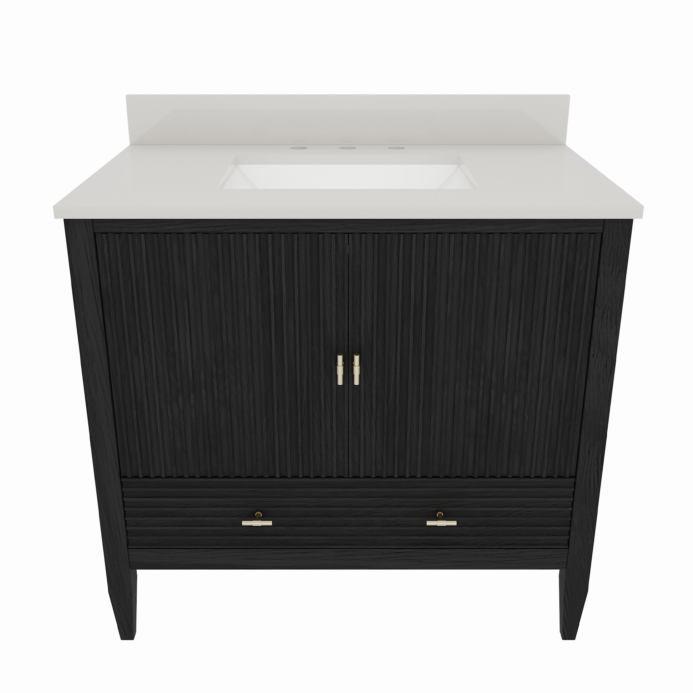 MAIDSTONE Valmont 36 Inch Fluted Vanity Base