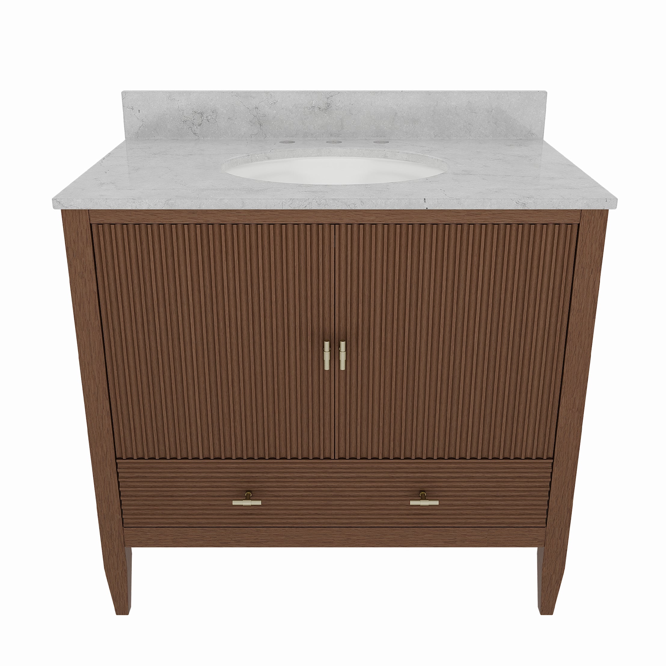 MAIDSTONE Valmont 36 Inch Fluted Vanity Base