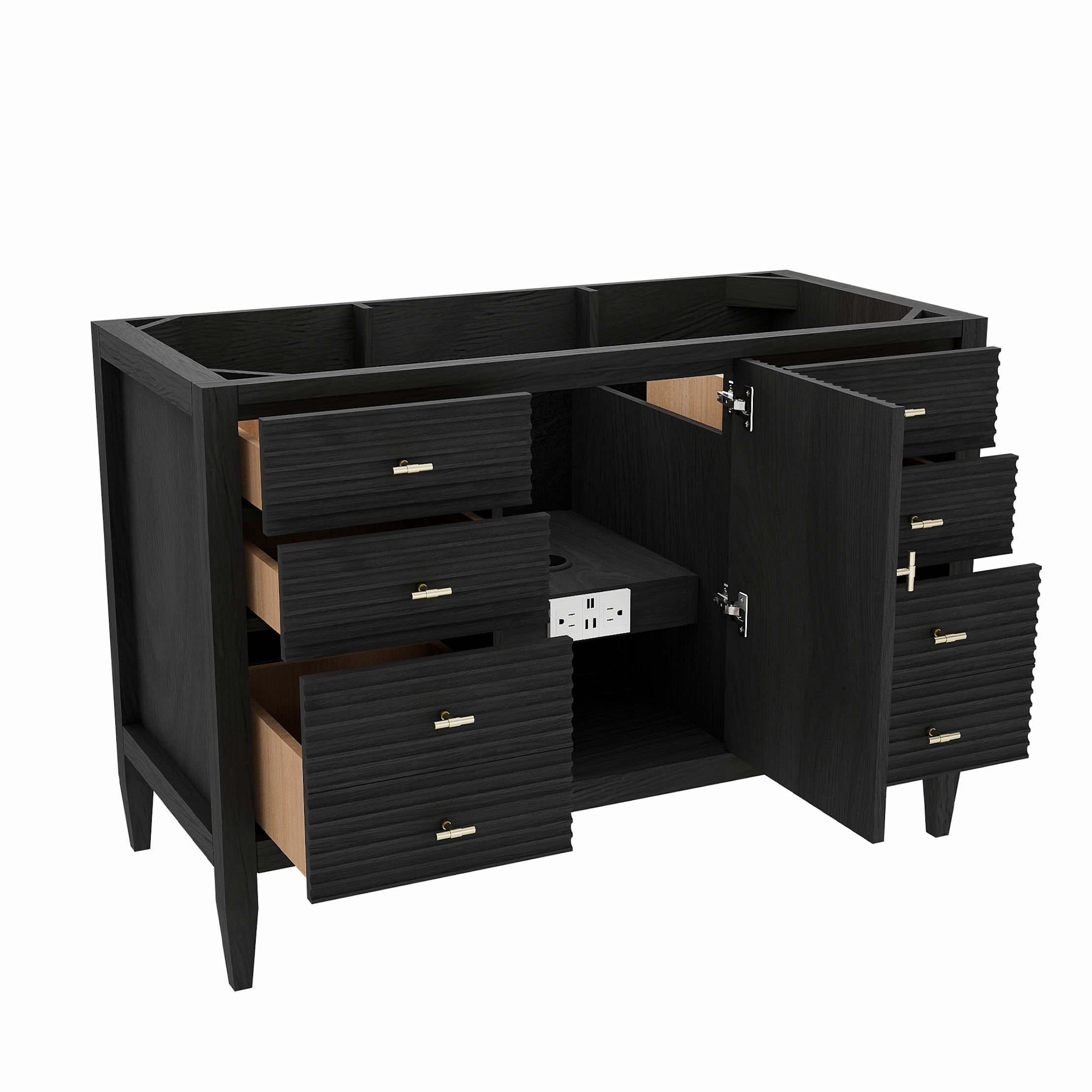 MAIDSTONE Valmont 48 Inch Fluted Vanity Base