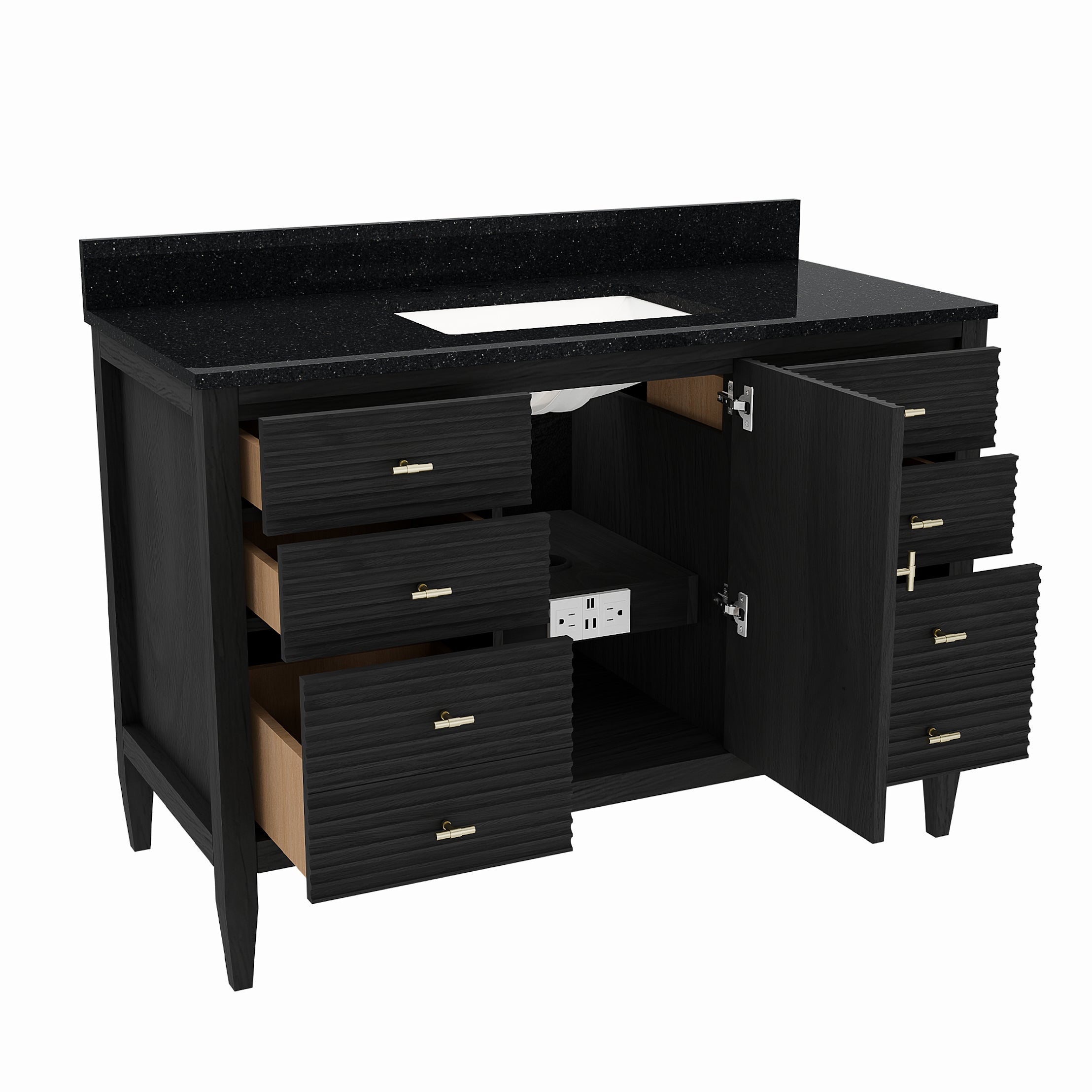 MAIDSTONE Valmont 48 Inch Fluted Vanity Base