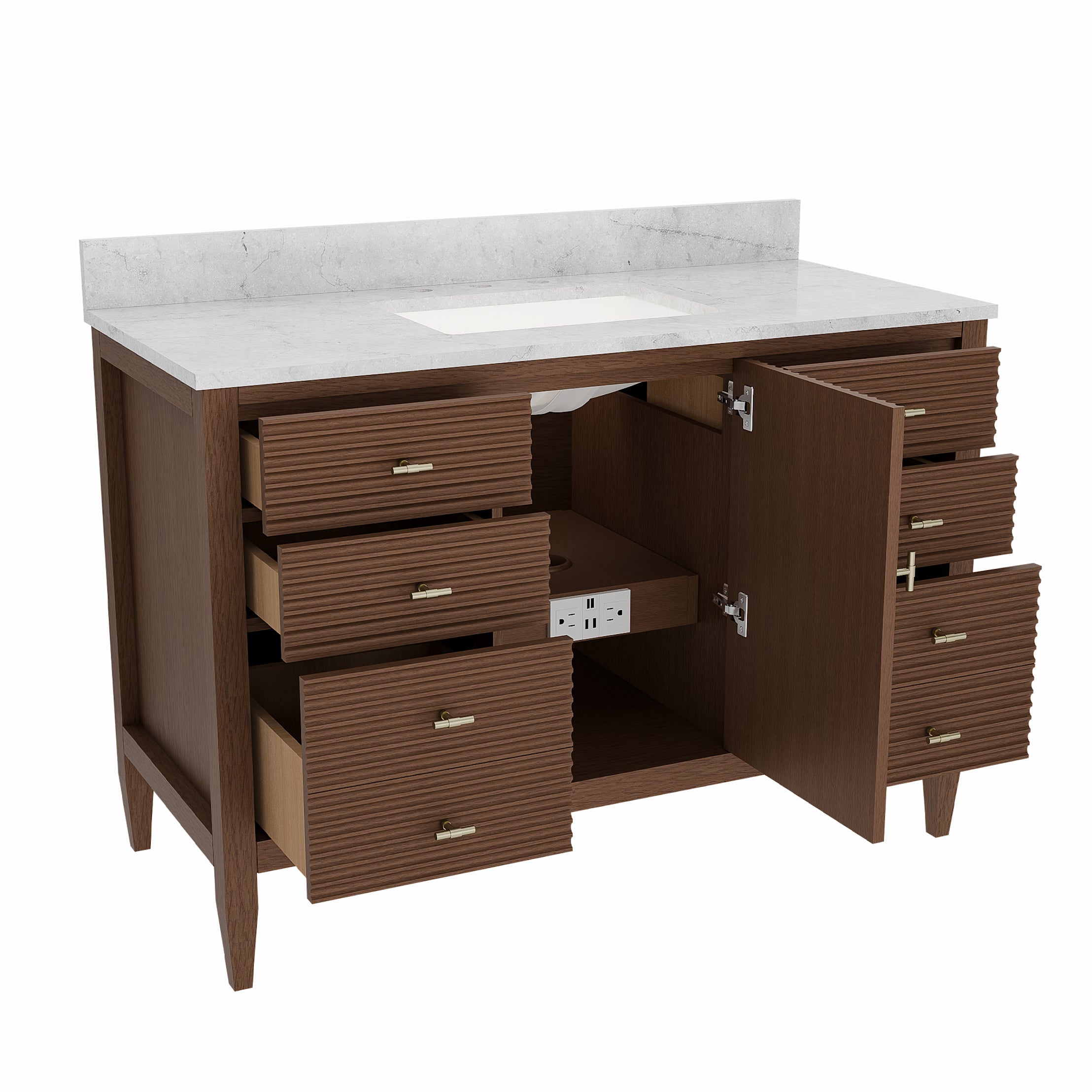 MAIDSTONE Valmont 48 Inch Fluted Vanity Base