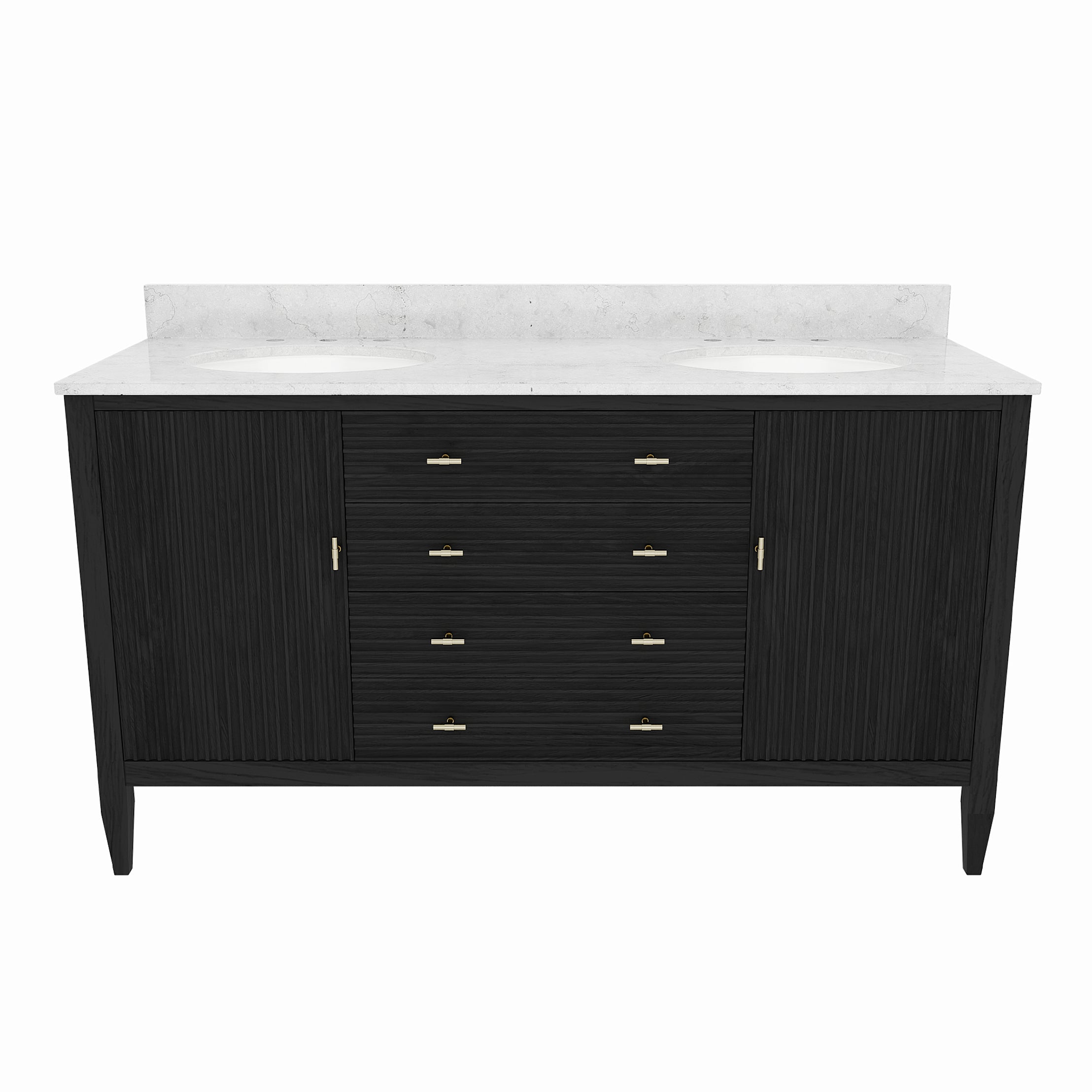 MAIDSTONE Valmont 60 Inch Fluted Vanity Base
