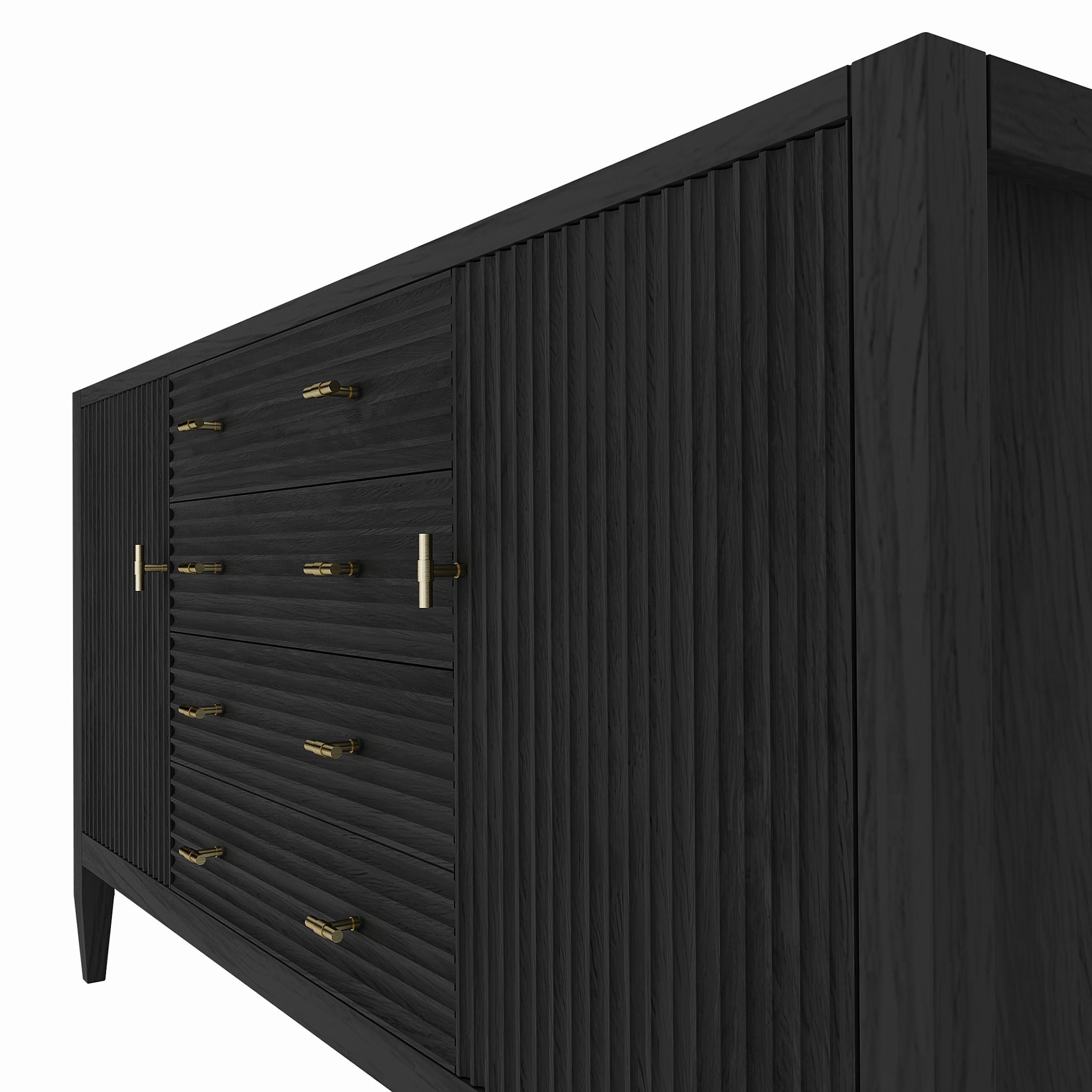 MAIDSTONE Valmont 60 Inch Fluted Vanity Base