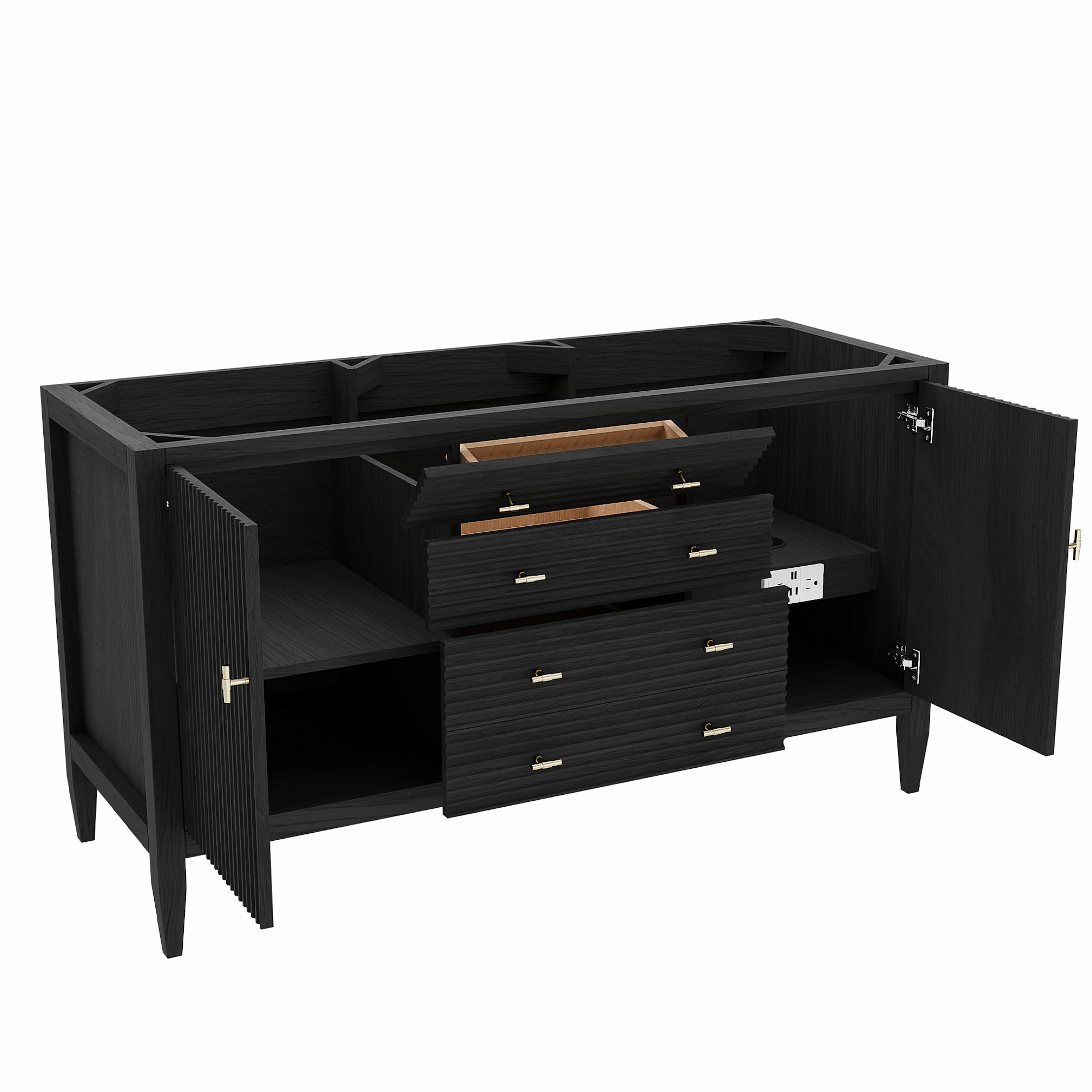 MAIDSTONE Valmont 60 Inch Fluted Vanity Base