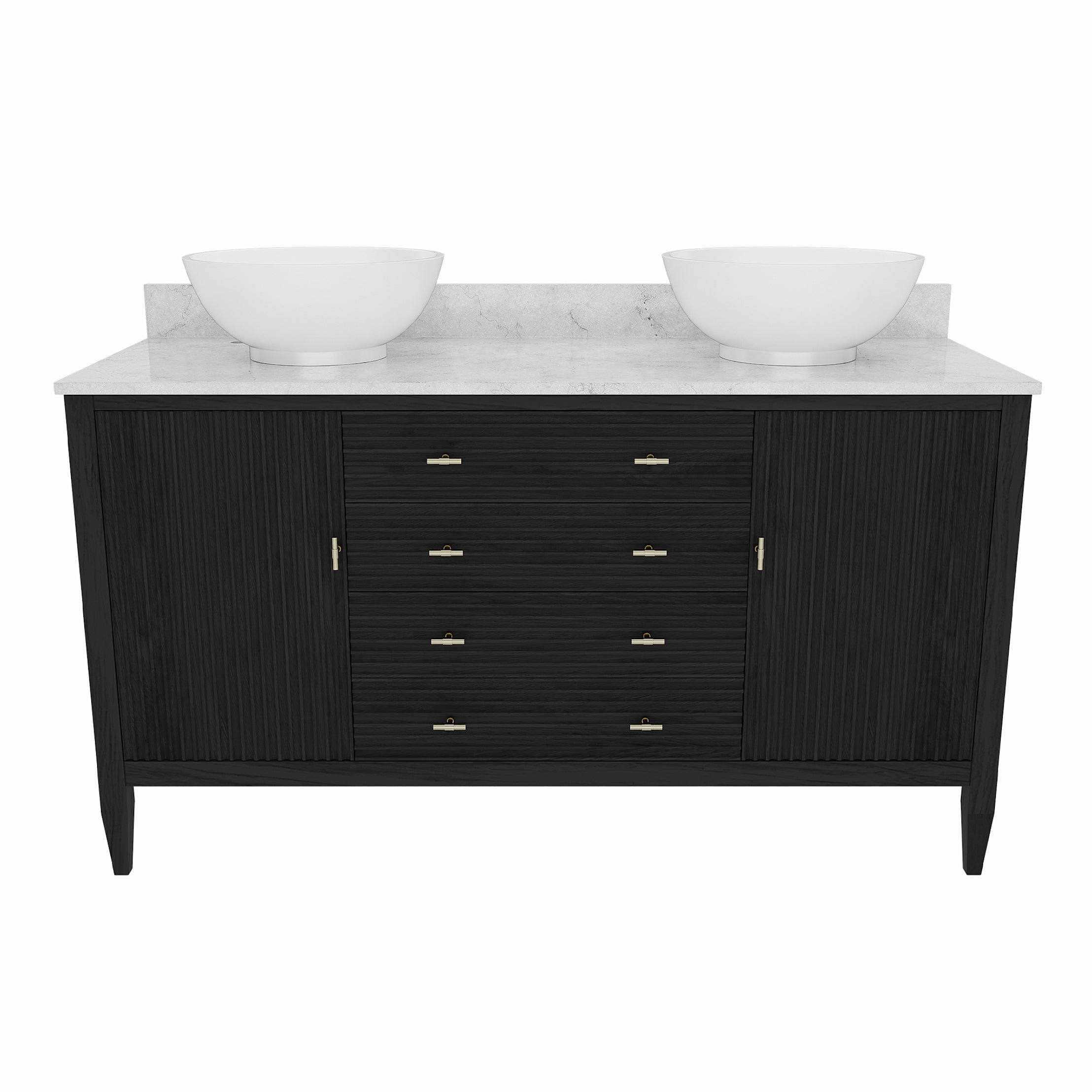 MAIDSTONE Valmont 60 Inch Fluted Vanity Base