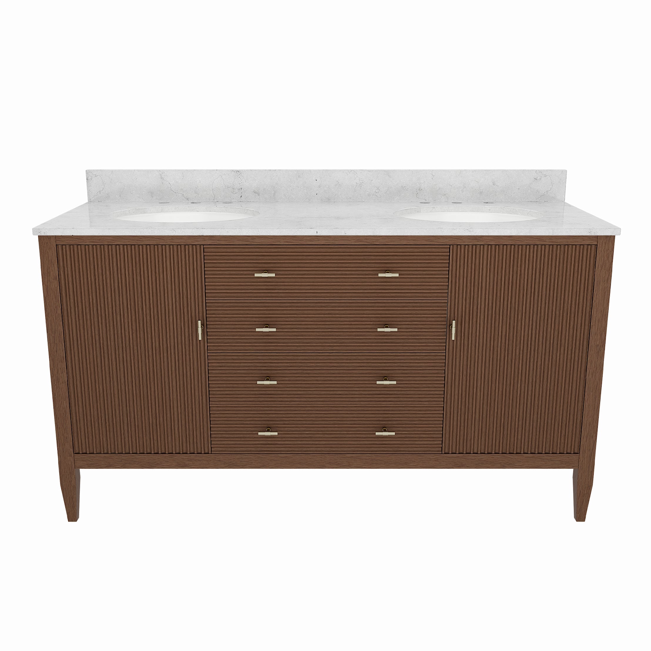 MAIDSTONE Valmont 60 Inch Fluted Vanity Base