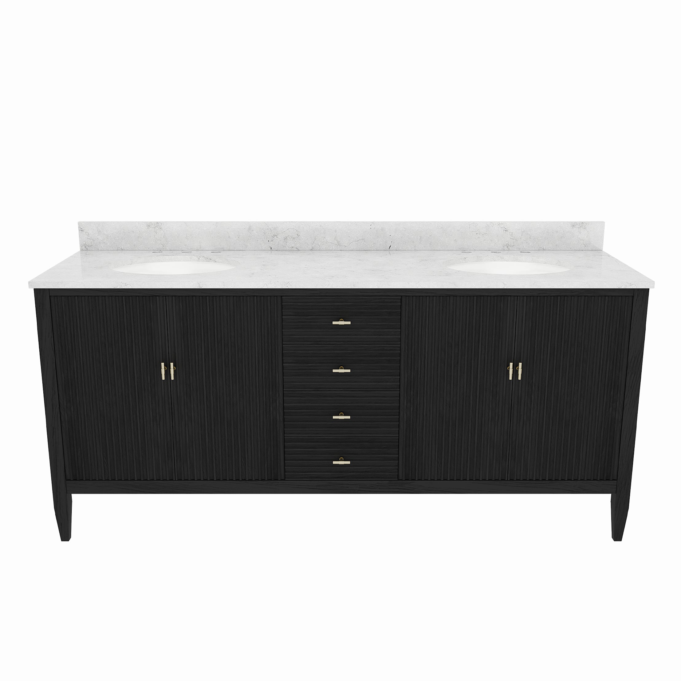 MAIDSTONE Valmont 72 Inch Fluted Vanity Base