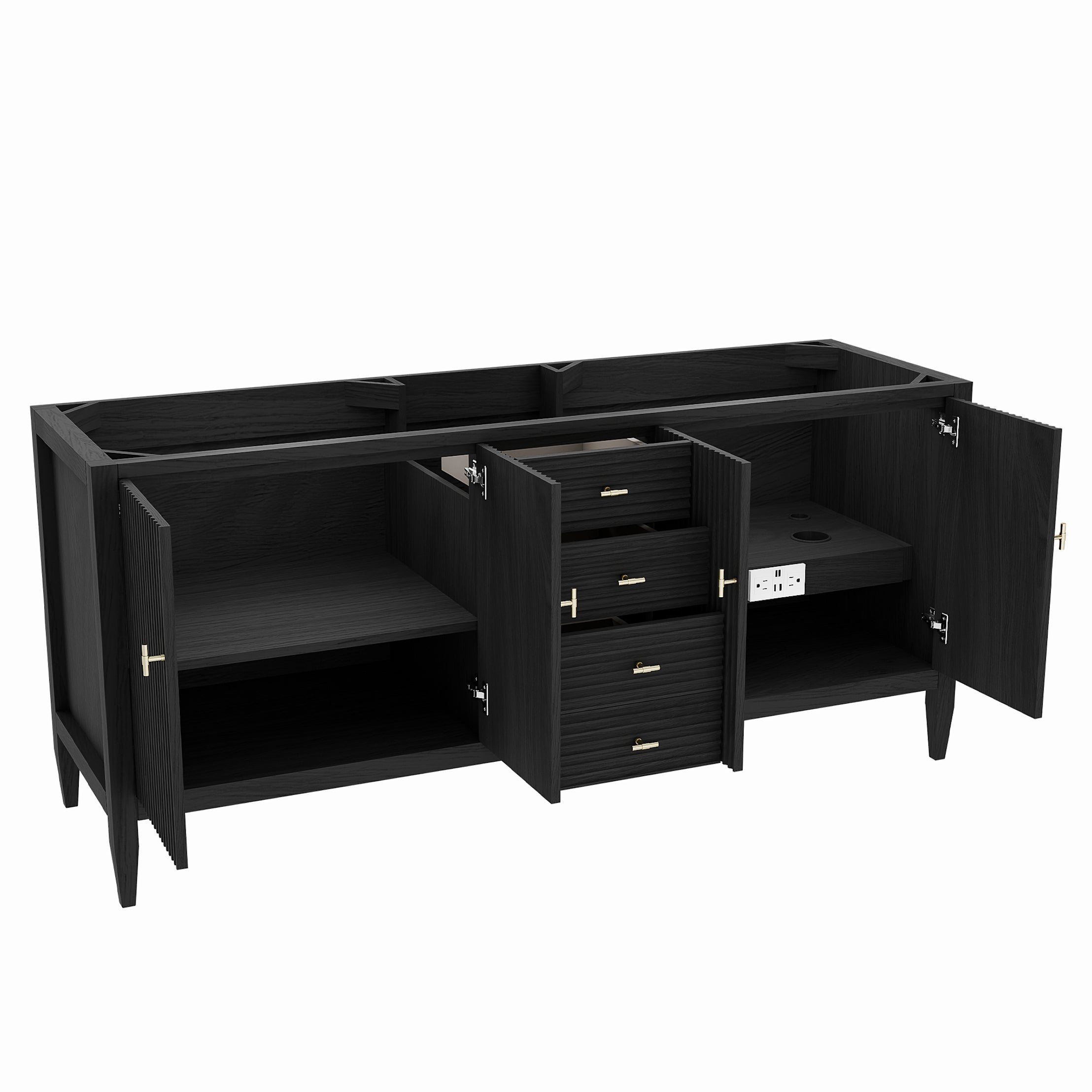 MAIDSTONE Valmont 72 Inch Fluted Vanity Base