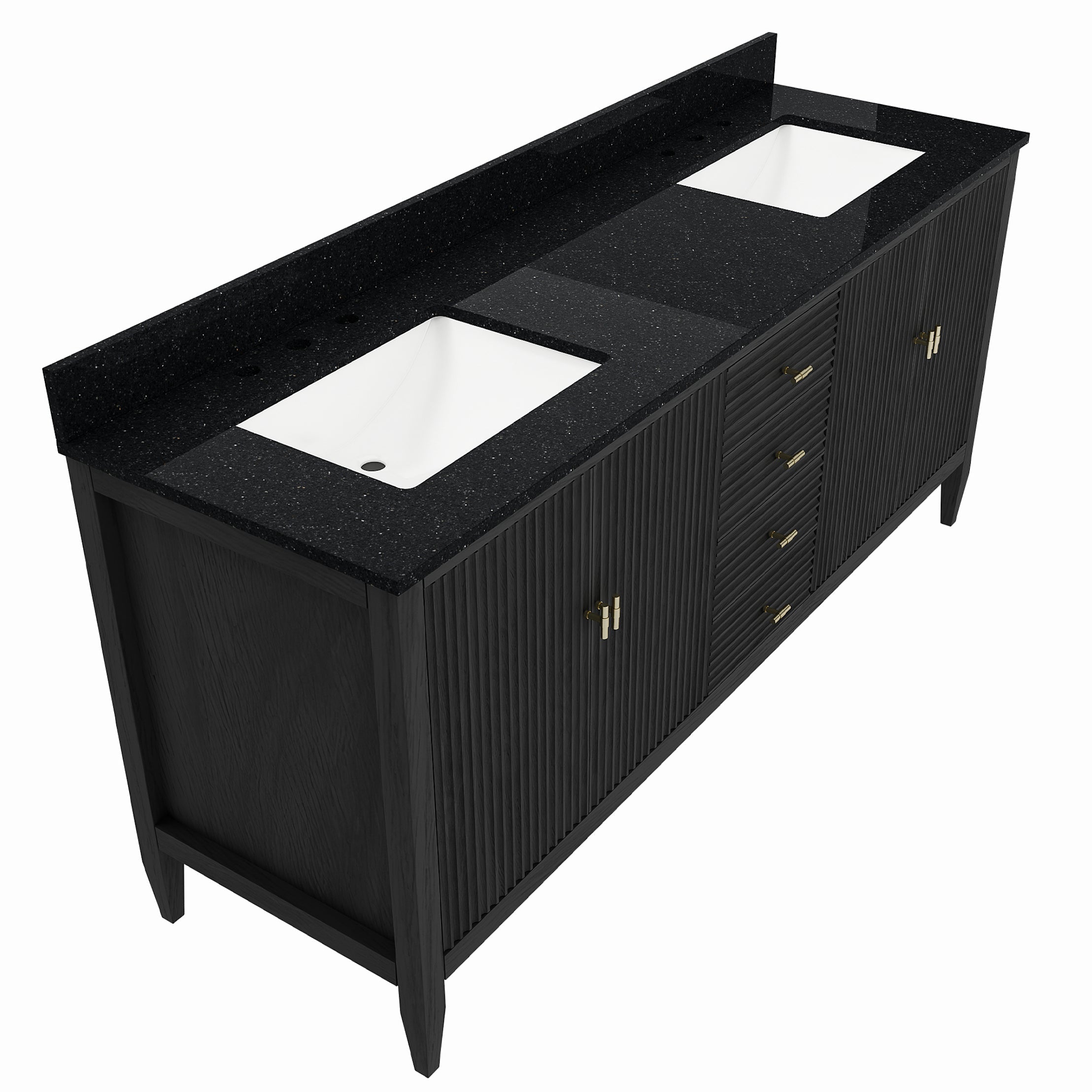 MAIDSTONE Valmont 72 Inch Fluted Vanity Base