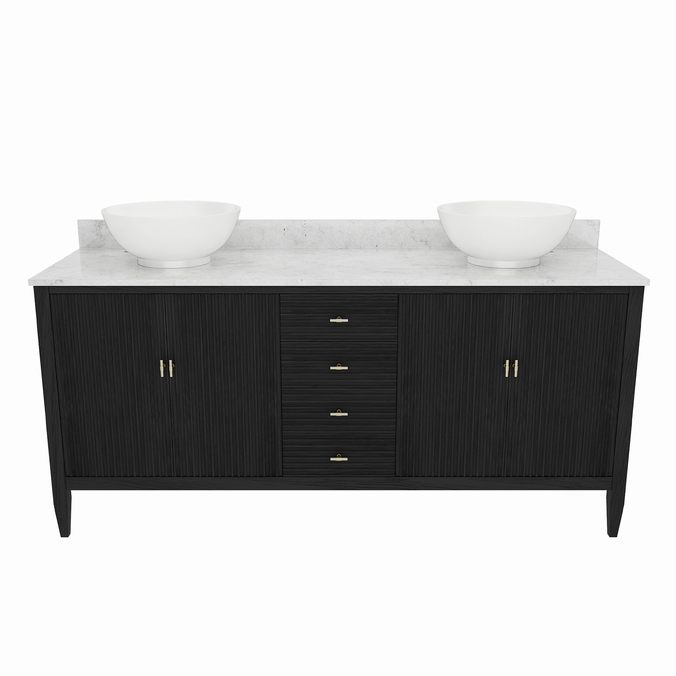 MAIDSTONE Valmont 72 Inch Fluted Vanity Base