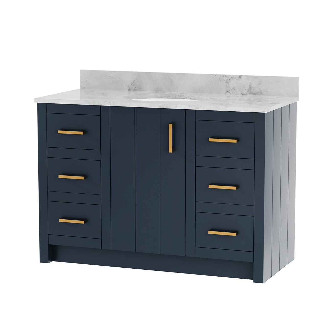 MAIDSTONE Wexler 48 Inch Solid Oak Bathroom Vanity