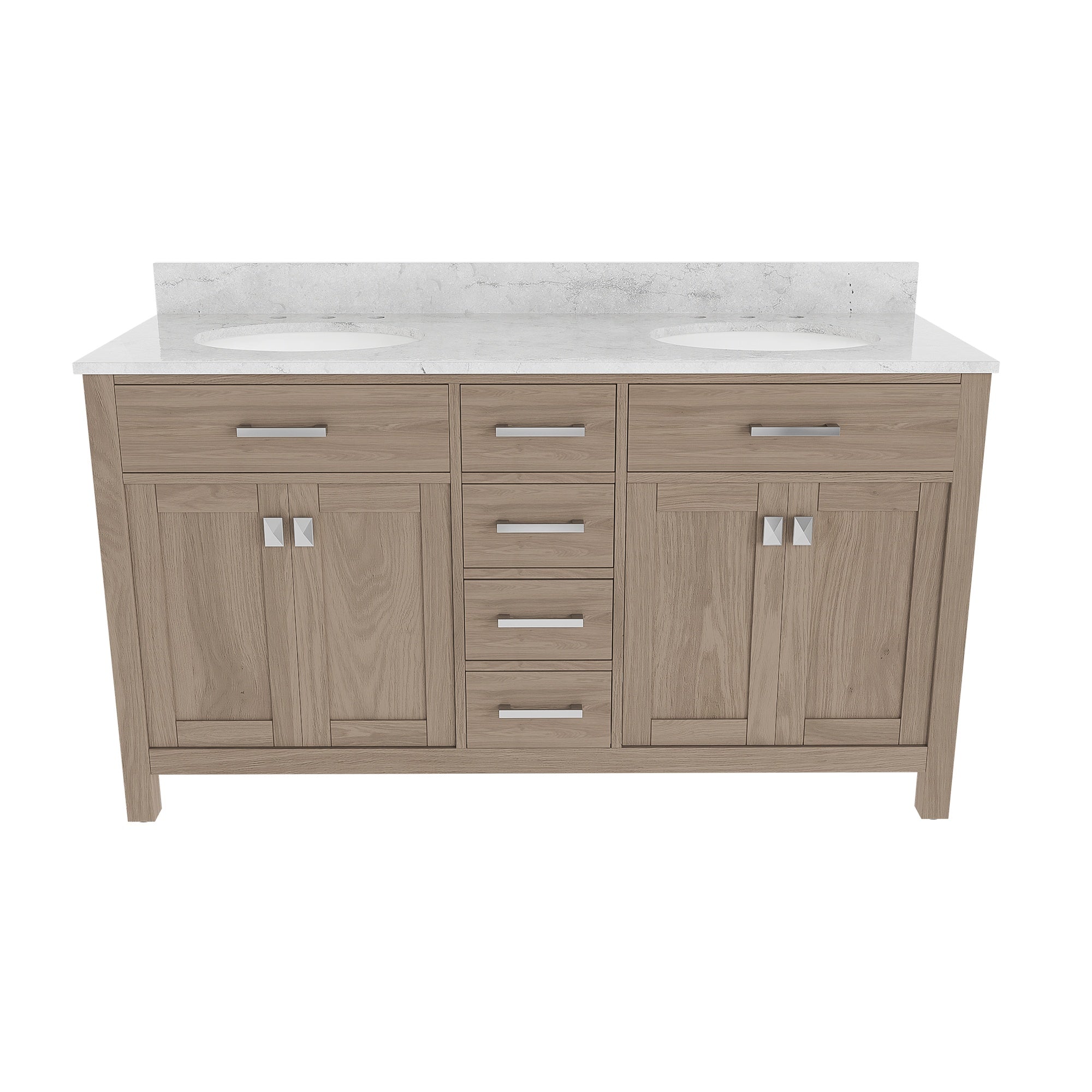 MAIDSTONE Neeson 60 Inch Oak and Birch Console Vanity