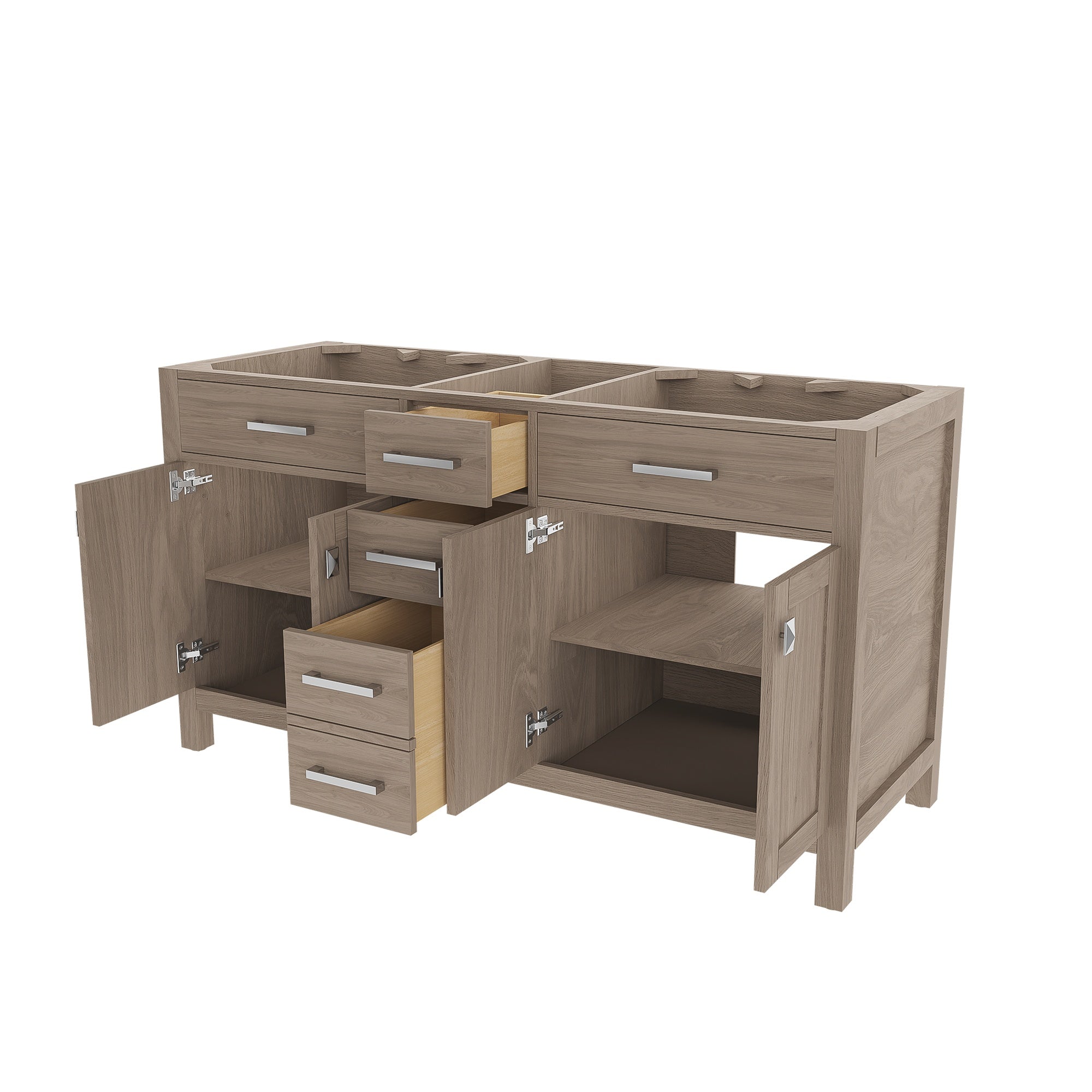 MAIDSTONE Neeson 60 Inch Oak and Birch Console Vanity