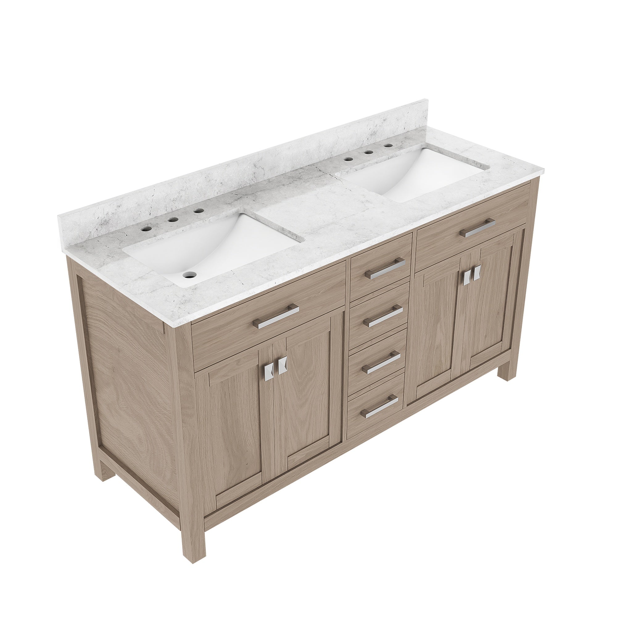 MAIDSTONE Neeson 60 Inch Oak and Birch Console Vanity