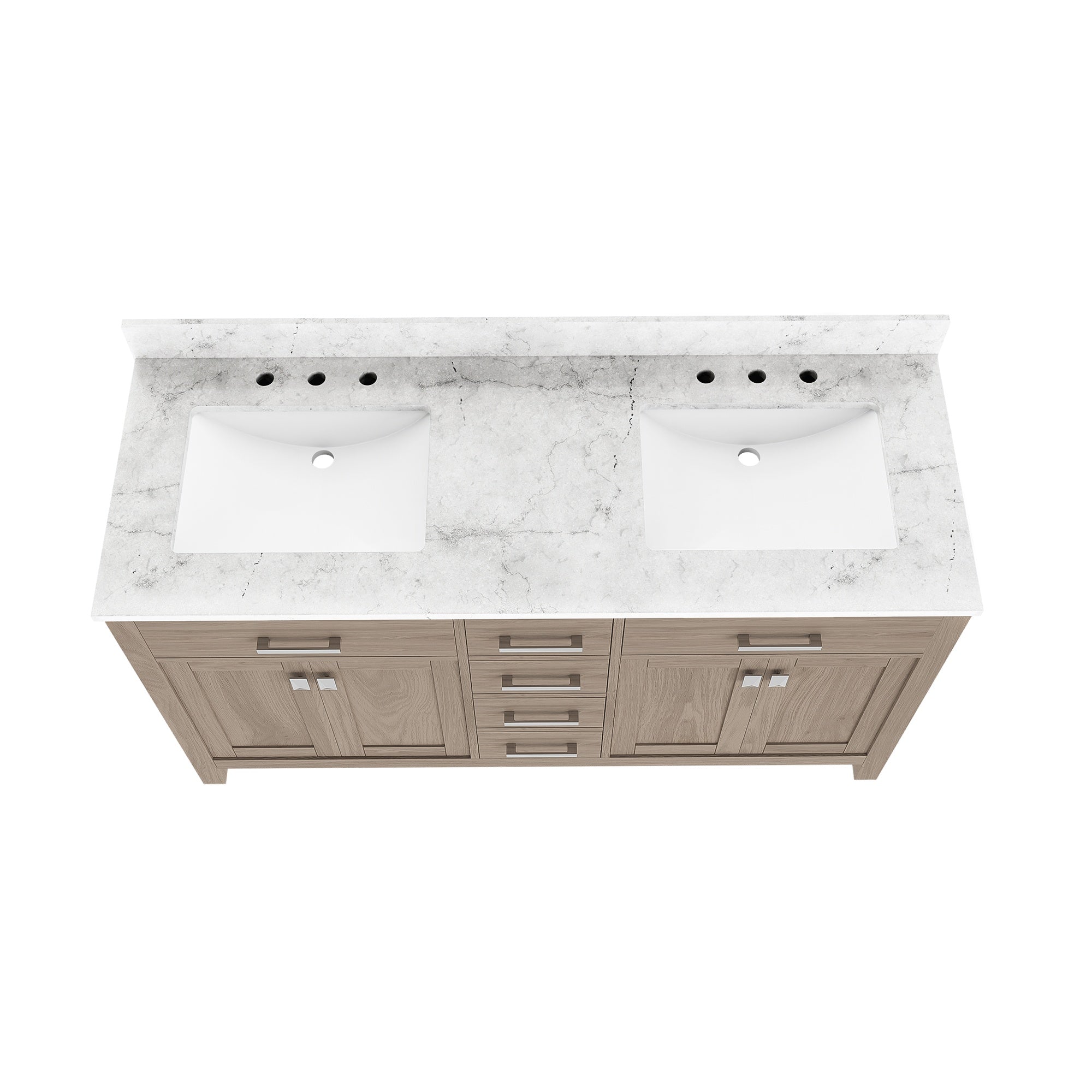 MAIDSTONE Neeson 60 Inch Oak and Birch Console Vanity
