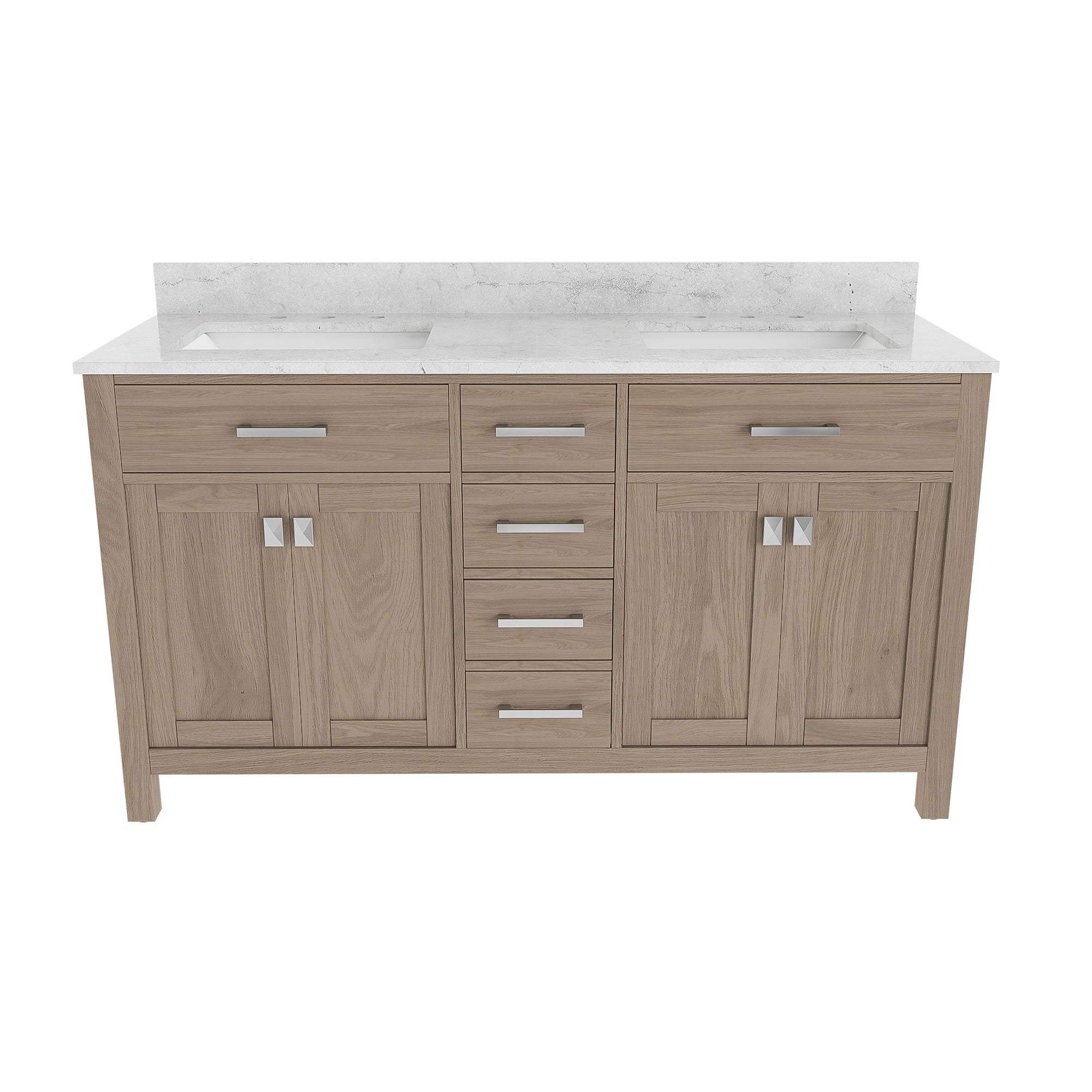MAIDSTONE Neeson 60 Inch Oak and Birch Console Vanity
