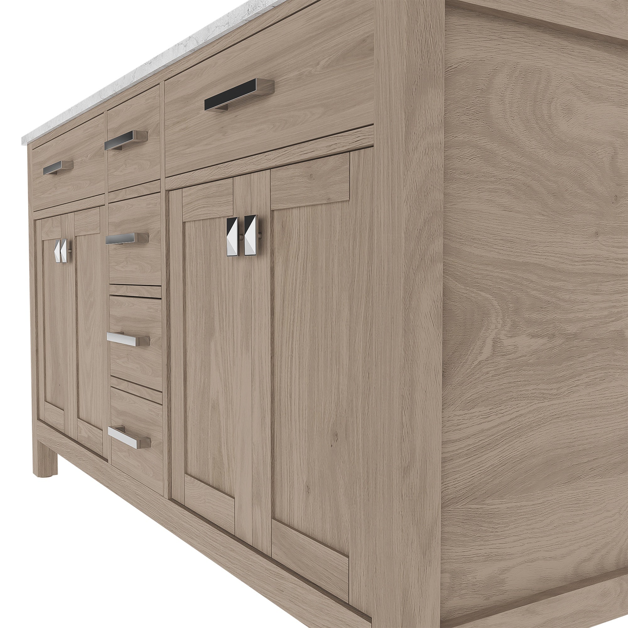 MAIDSTONE Neeson 60 Inch Oak and Birch Console Vanity