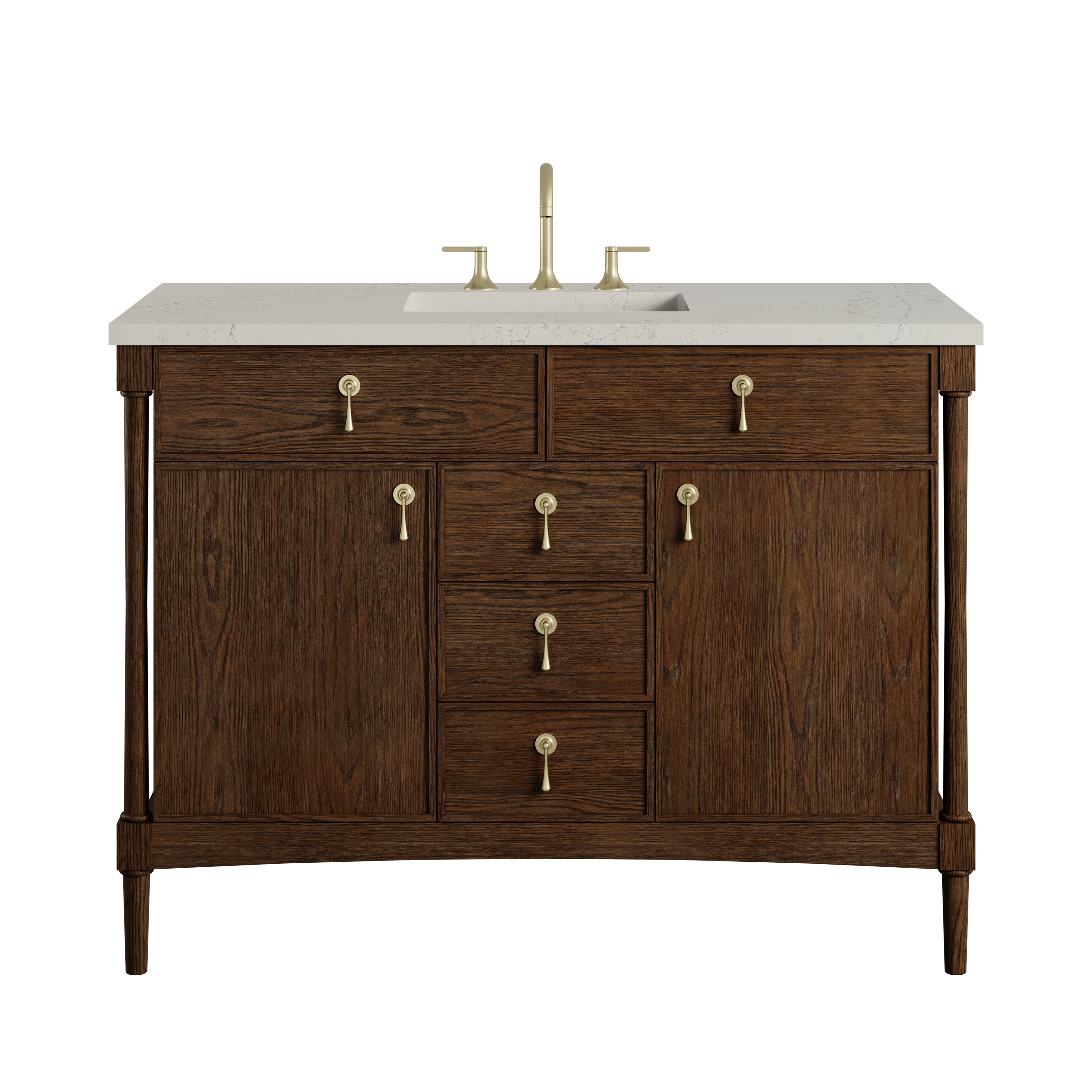 James Martin Kinnsden 48" Single Vanity in Sable Oak with 3cm Countertop