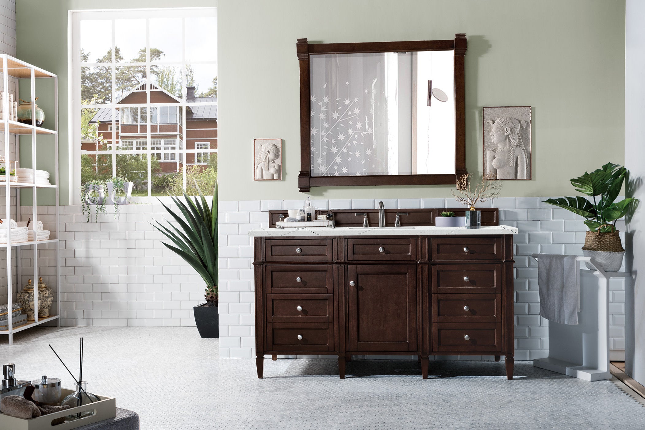 James Martin Brittany 60" Single Vanity in Burnished Mahogany with 3cm Countertop