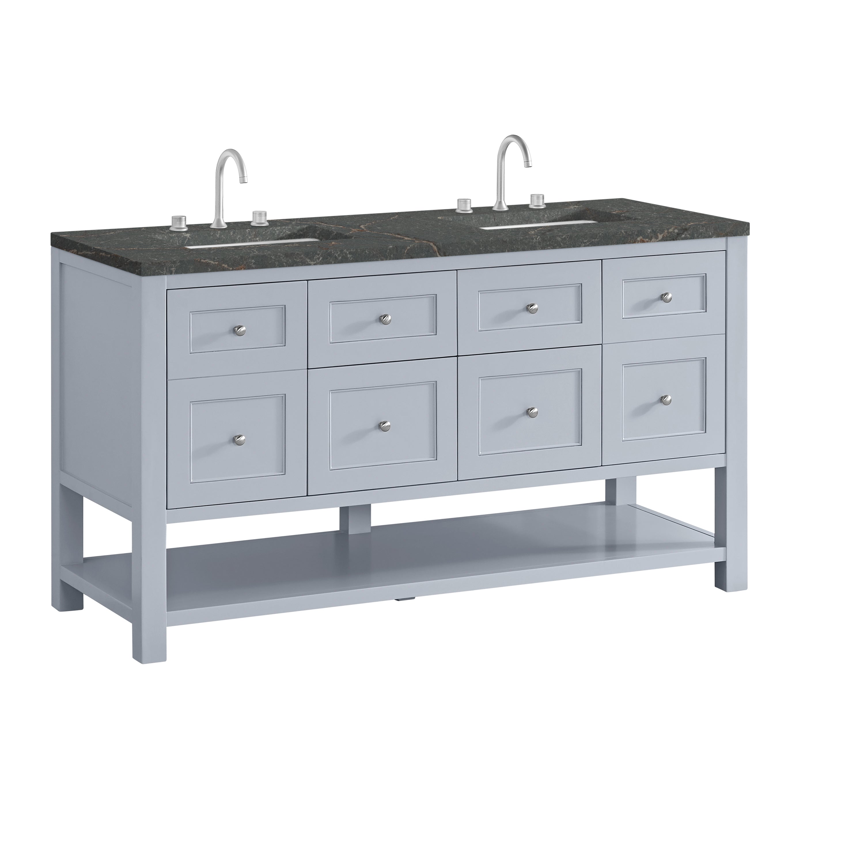 James Martin Breckenridge 60" Double Vanity in Serenity Blue with 3cm Countertop