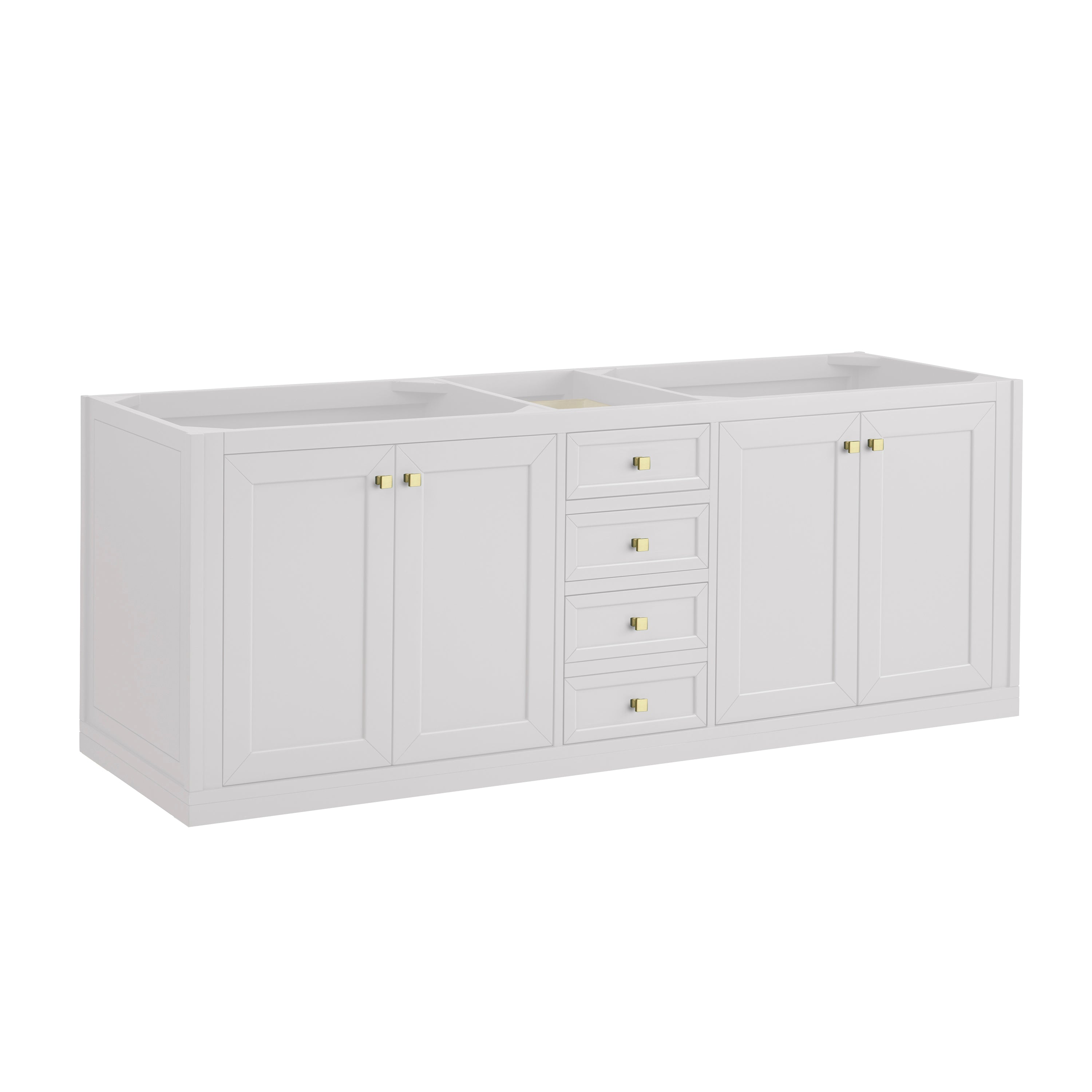 James Martin Chicago 72" Double Vanity in Glossy White with 3cm Countertop