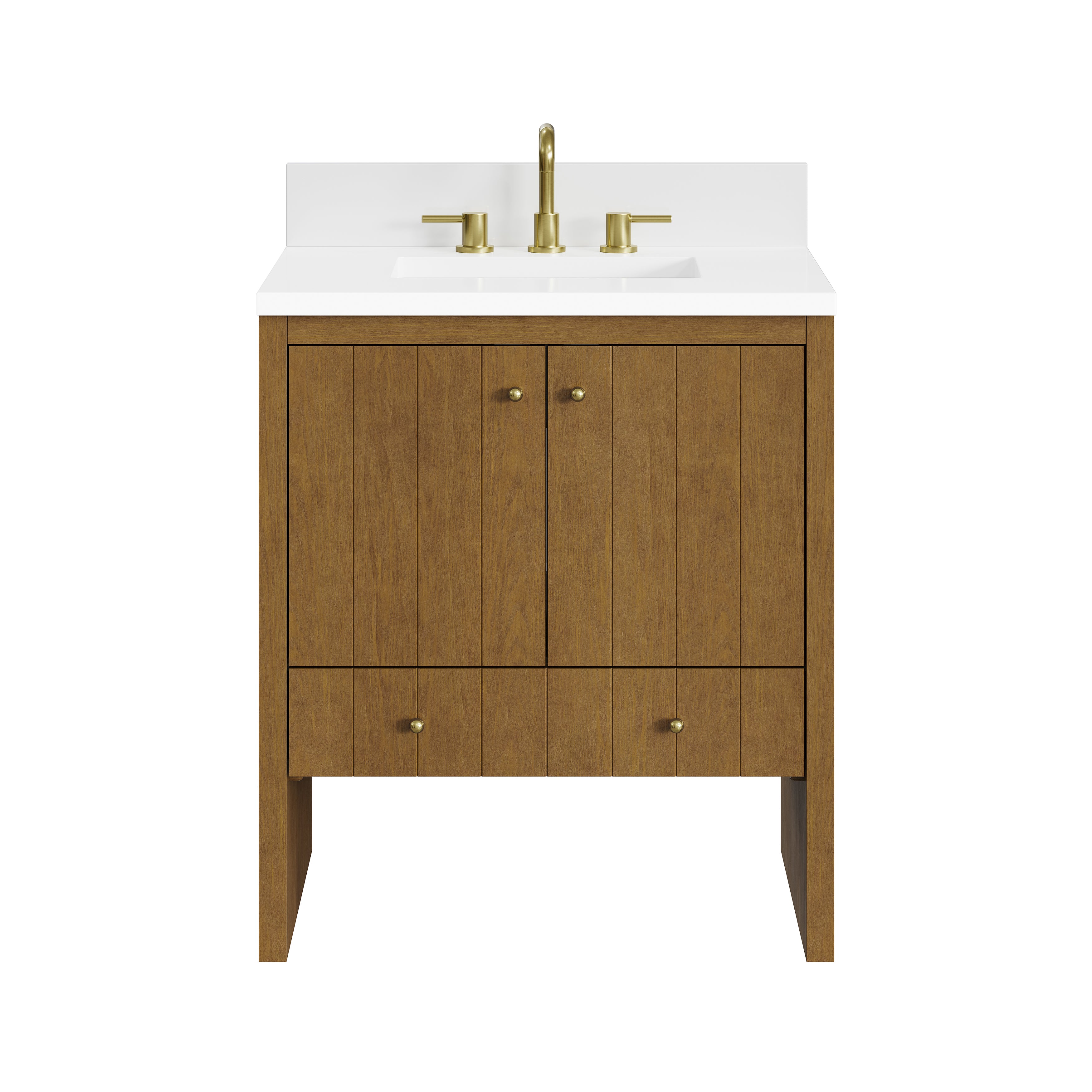 James Martin Hudson 30" Single Vanity in Honey Oak with 3cm Countertop