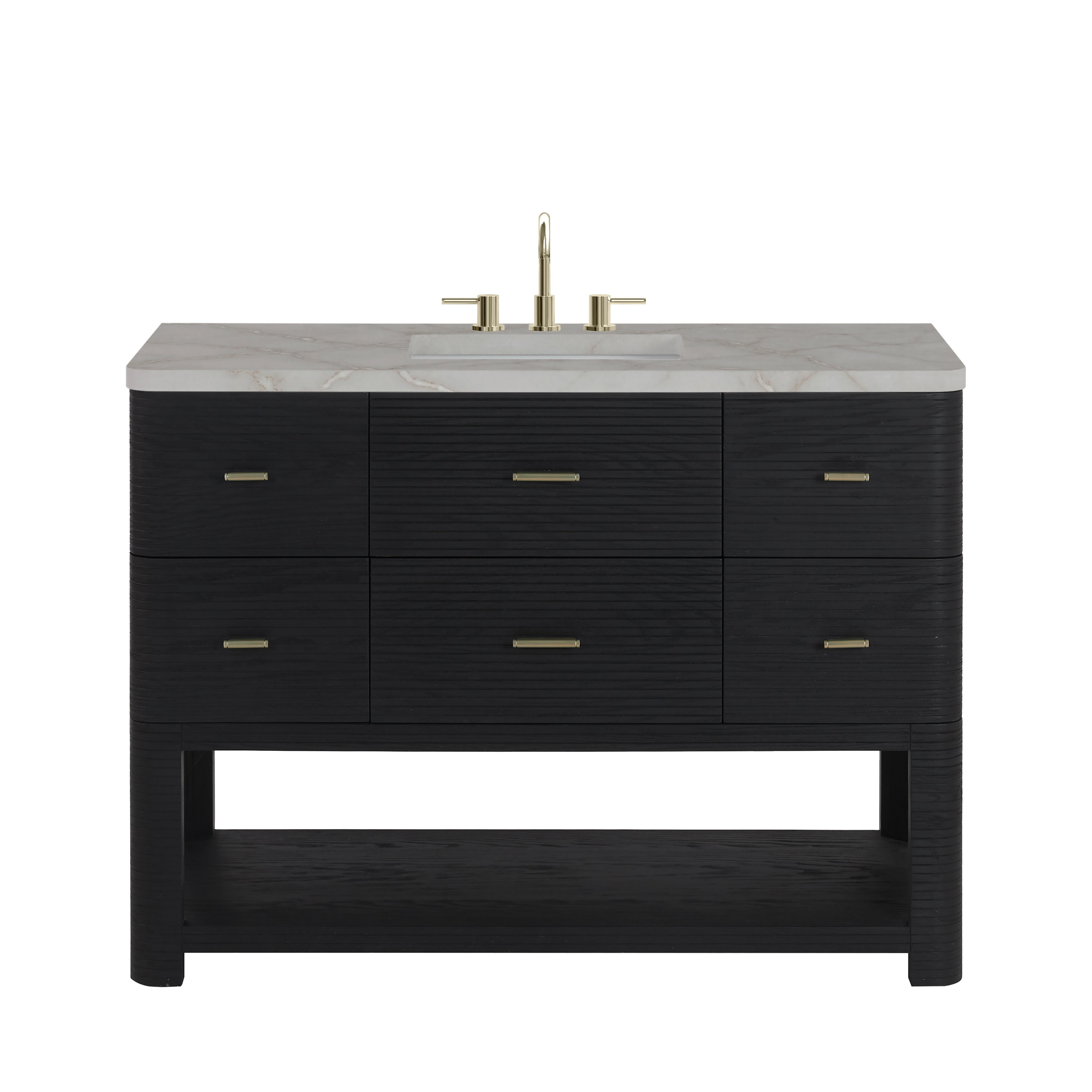 James Martin Lucian 48" Single Vanity in Carbon Oak with 3cm Countertop