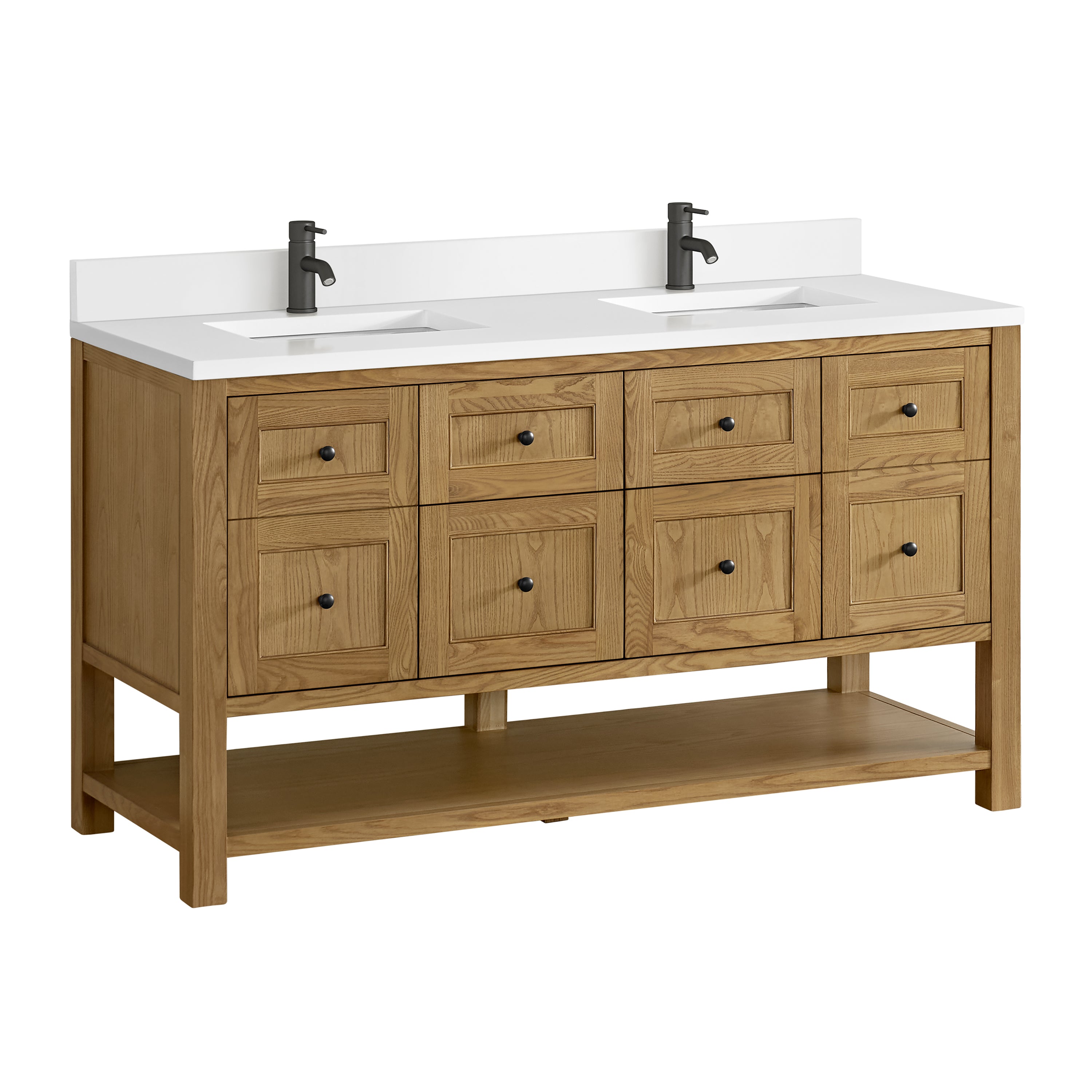 James Martin Breckenridge 60" Double Vanity in Light Natural Oak with 3cm Countertop