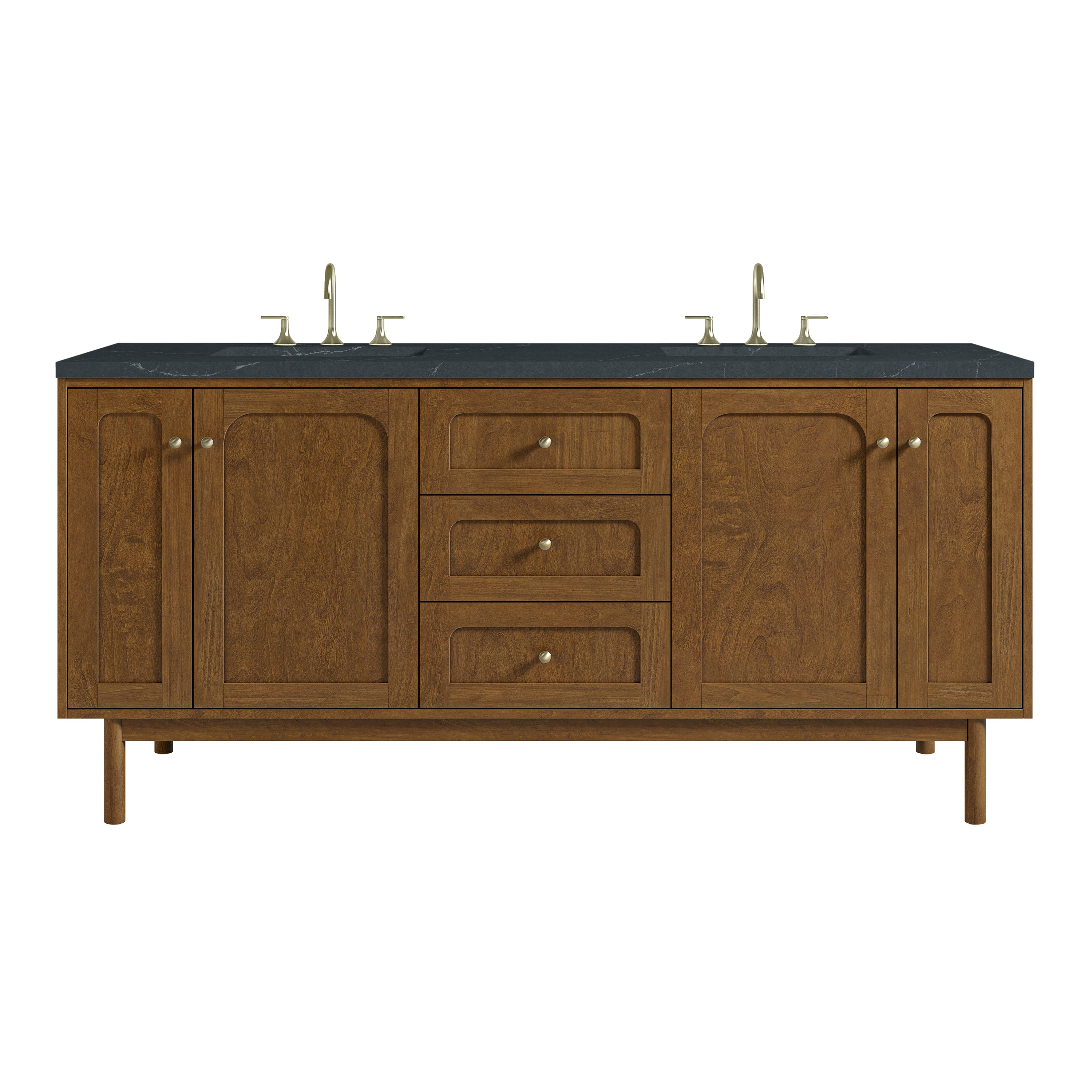 James Martin Laurent 72" Double Vanity in Honey Oak with 3cm Countertop