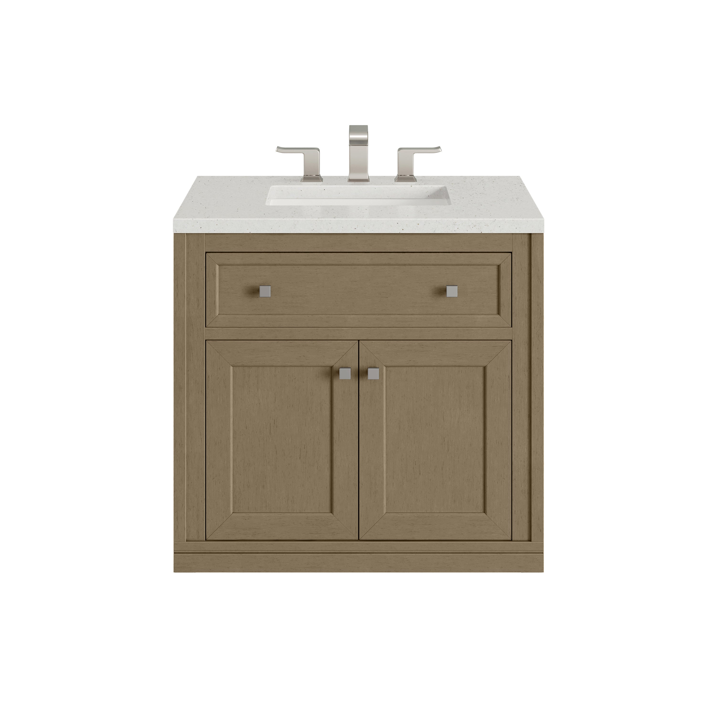 James Martin Chicago 30" Single Vanity in Walnut Whisper with 3cm Countertop