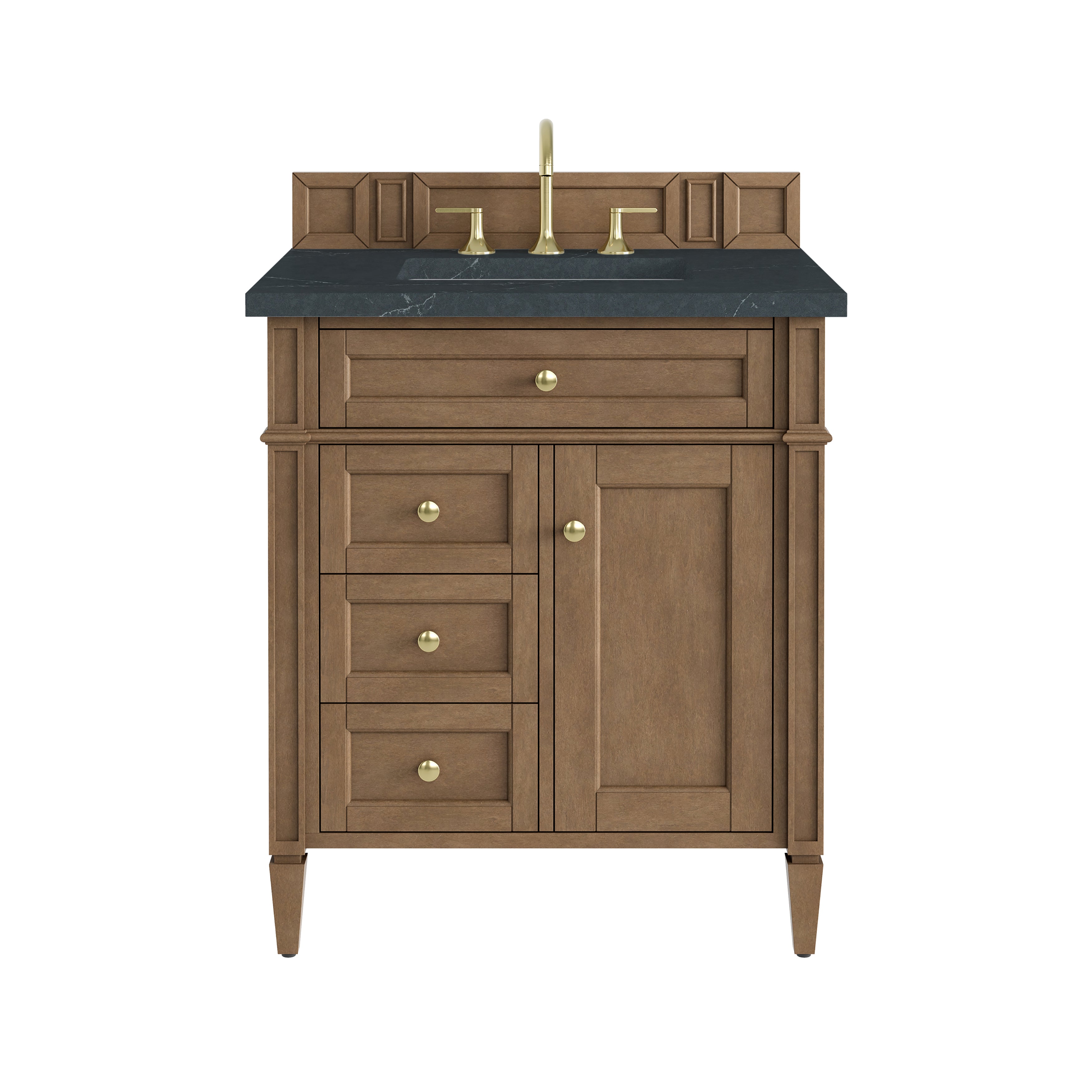 James Martin Brittany 30" Single Vanity in Pecan with 3cm Countertop