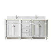 James Martin Bristol 72" Double Vanity in Bright White with 3cm Countertop