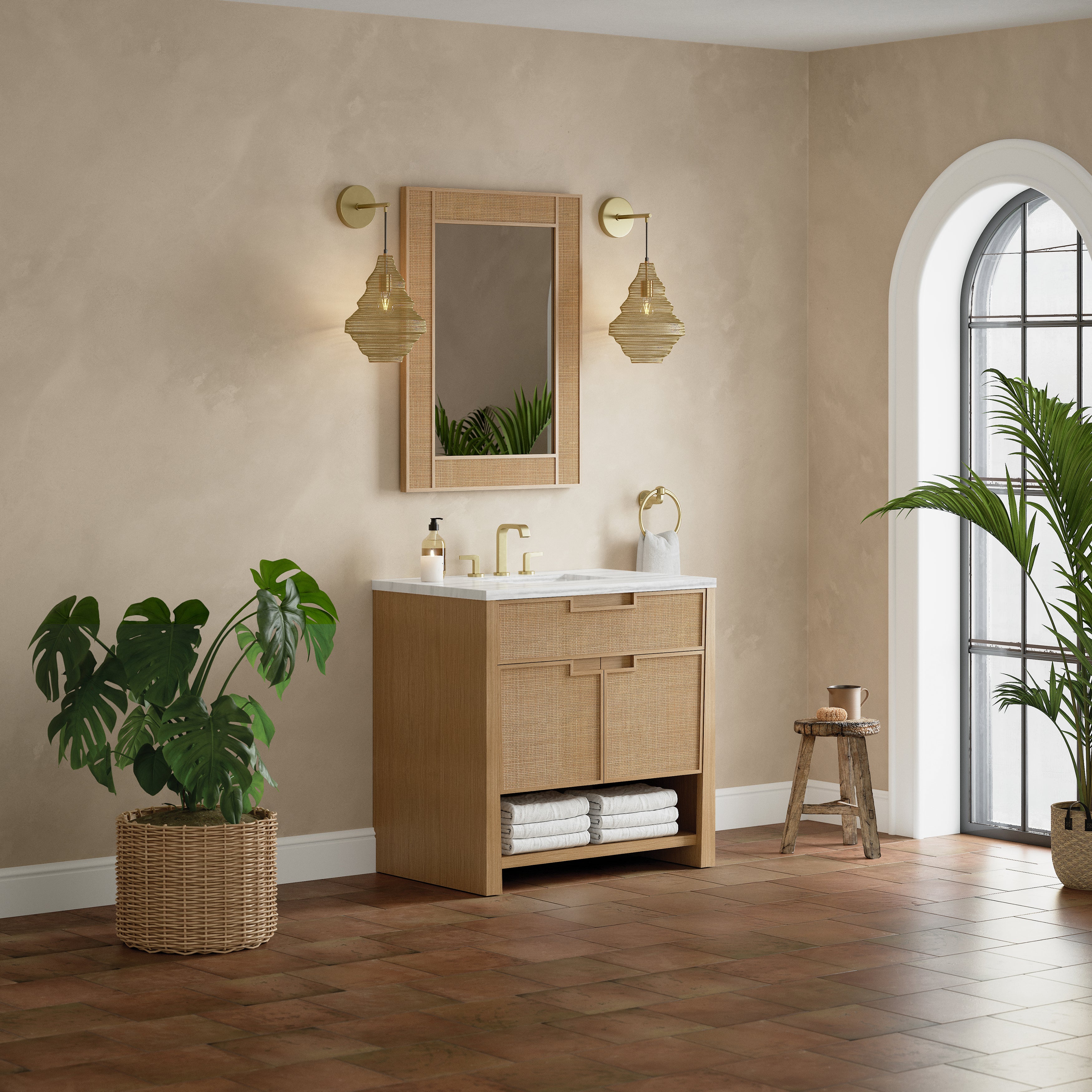James Martin Solene 36" Single Vanity in Seaside Oak with 3cm Countertop