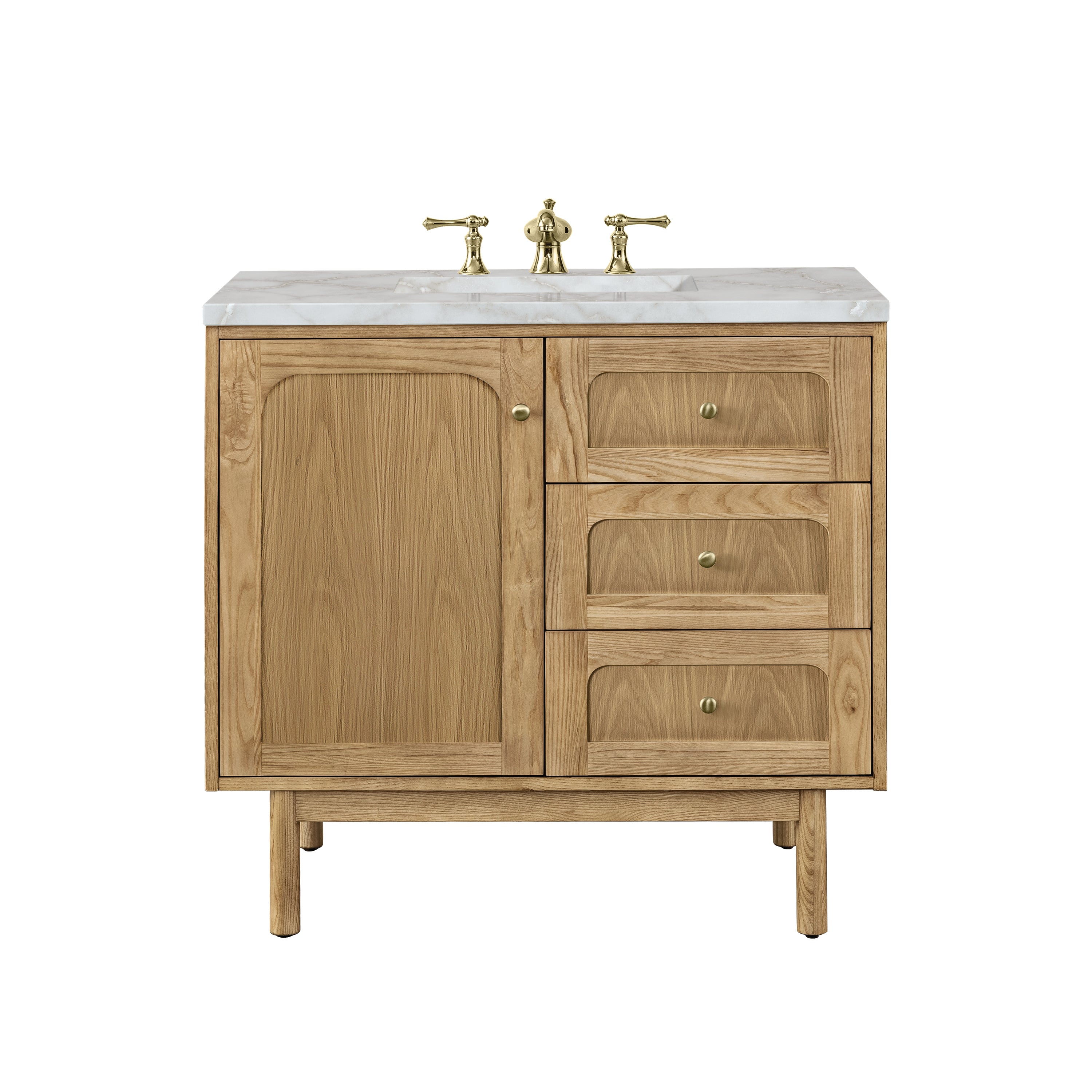 James Martin Laurent 36" Single Vanity in Light Natural Oak with 3cm Countertop