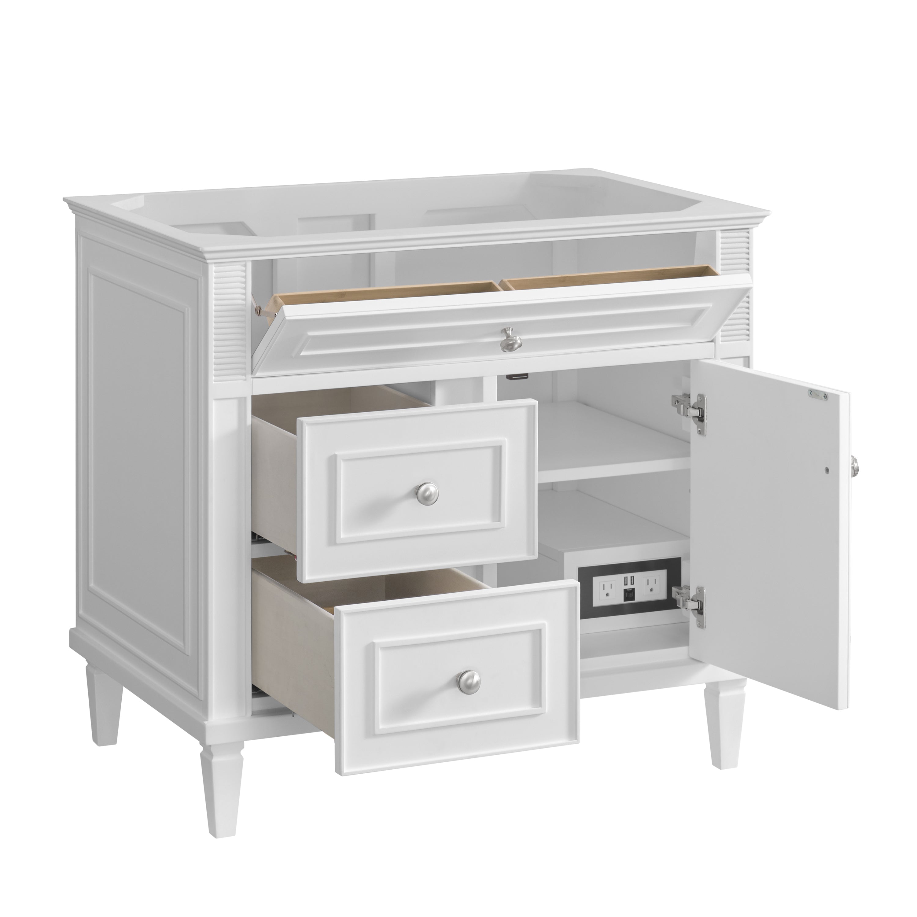 James Martin Lorelai 36" Single Vanity in Bright White with 3cm Countertop