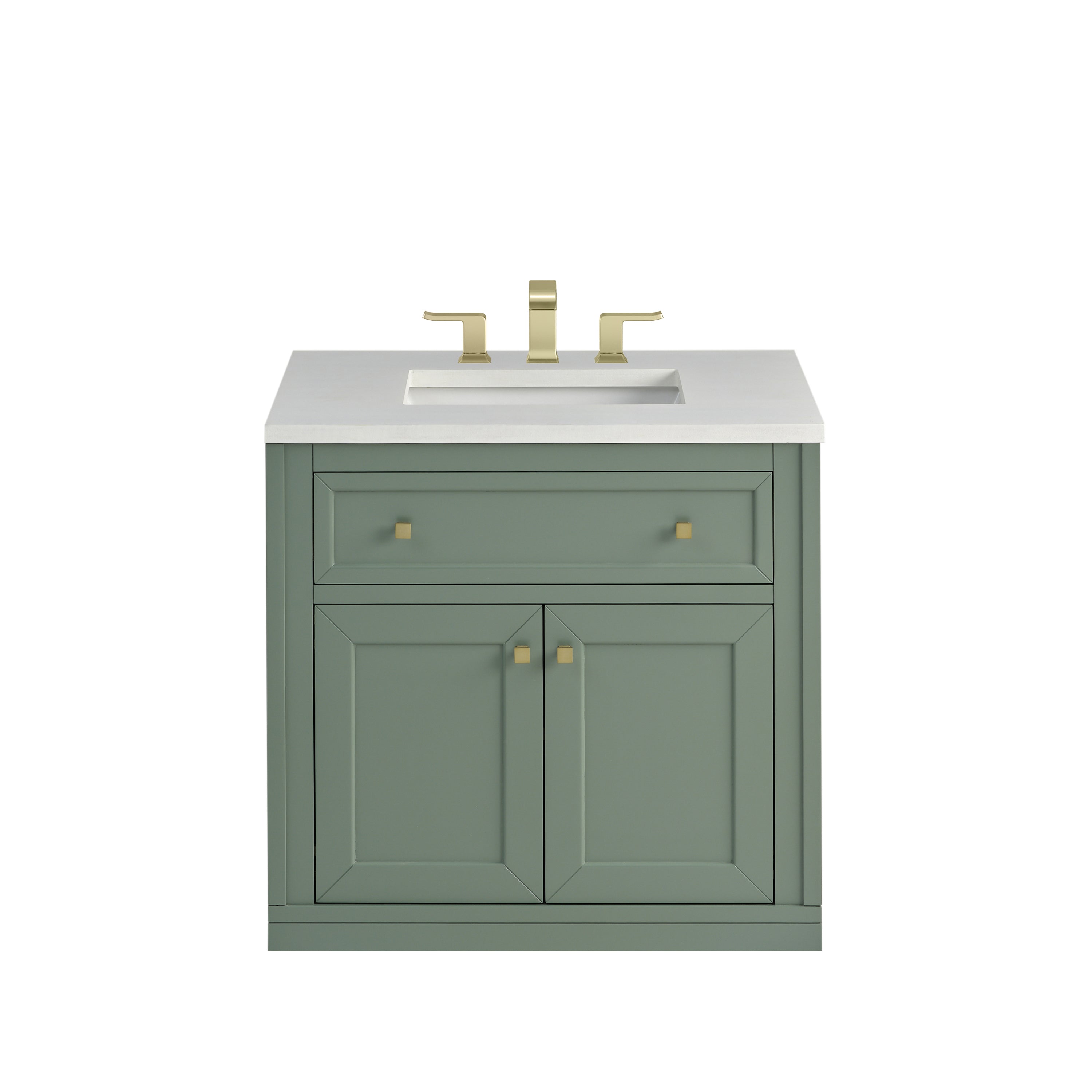 James Martin Chicago 30" Single Vanity in Smokey Celadon with 3cm Countertop