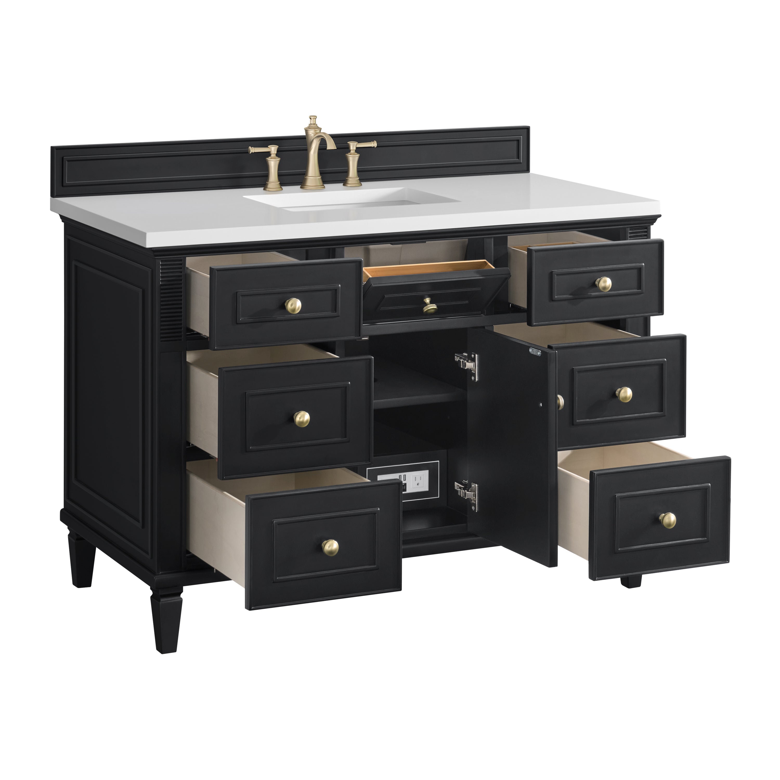 James Martin Lorelai 48" Single Vanity in Black Onyx with 3cm Countertop