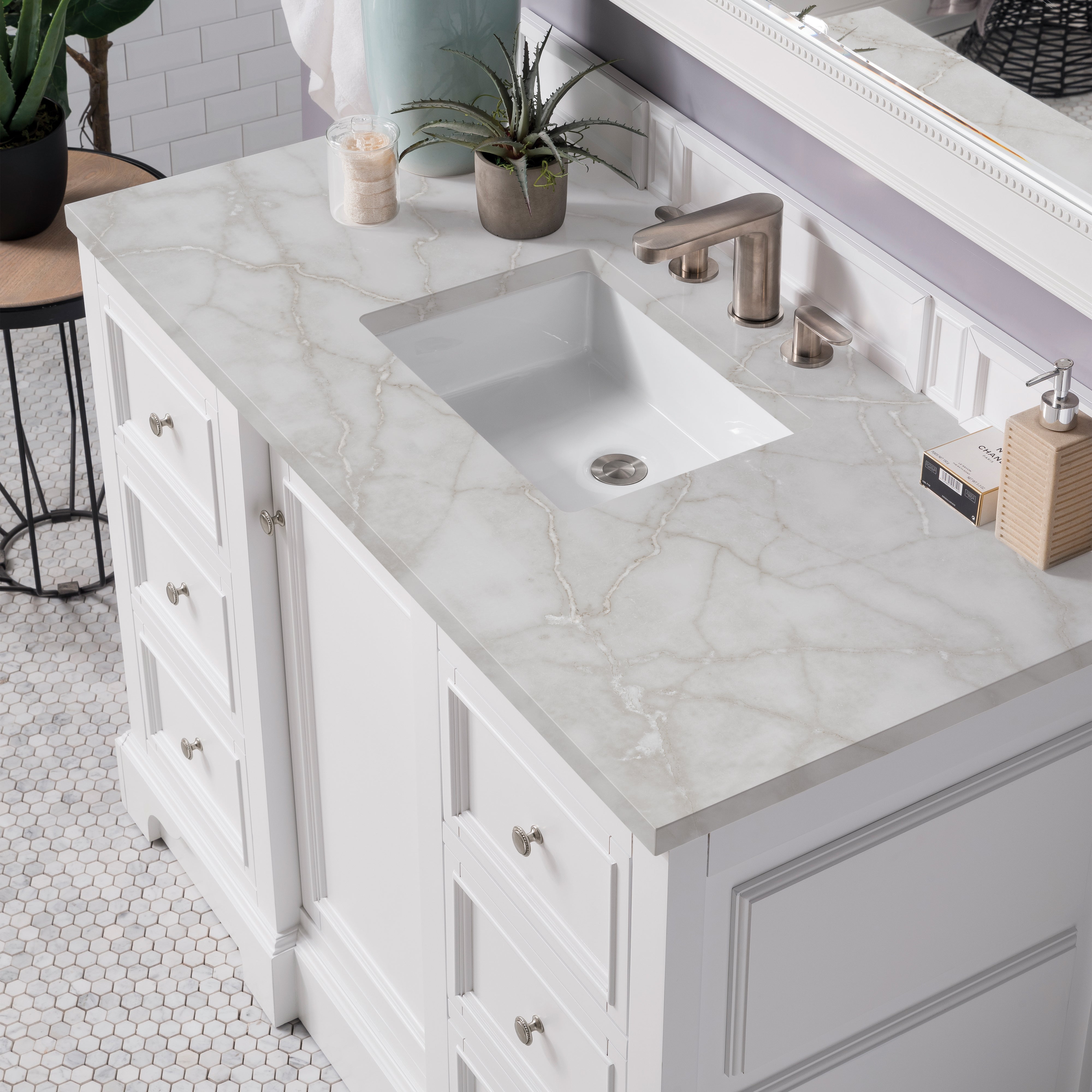 James Martin De Soto 48" Single Vanity in Bright White with 3cm Countertop