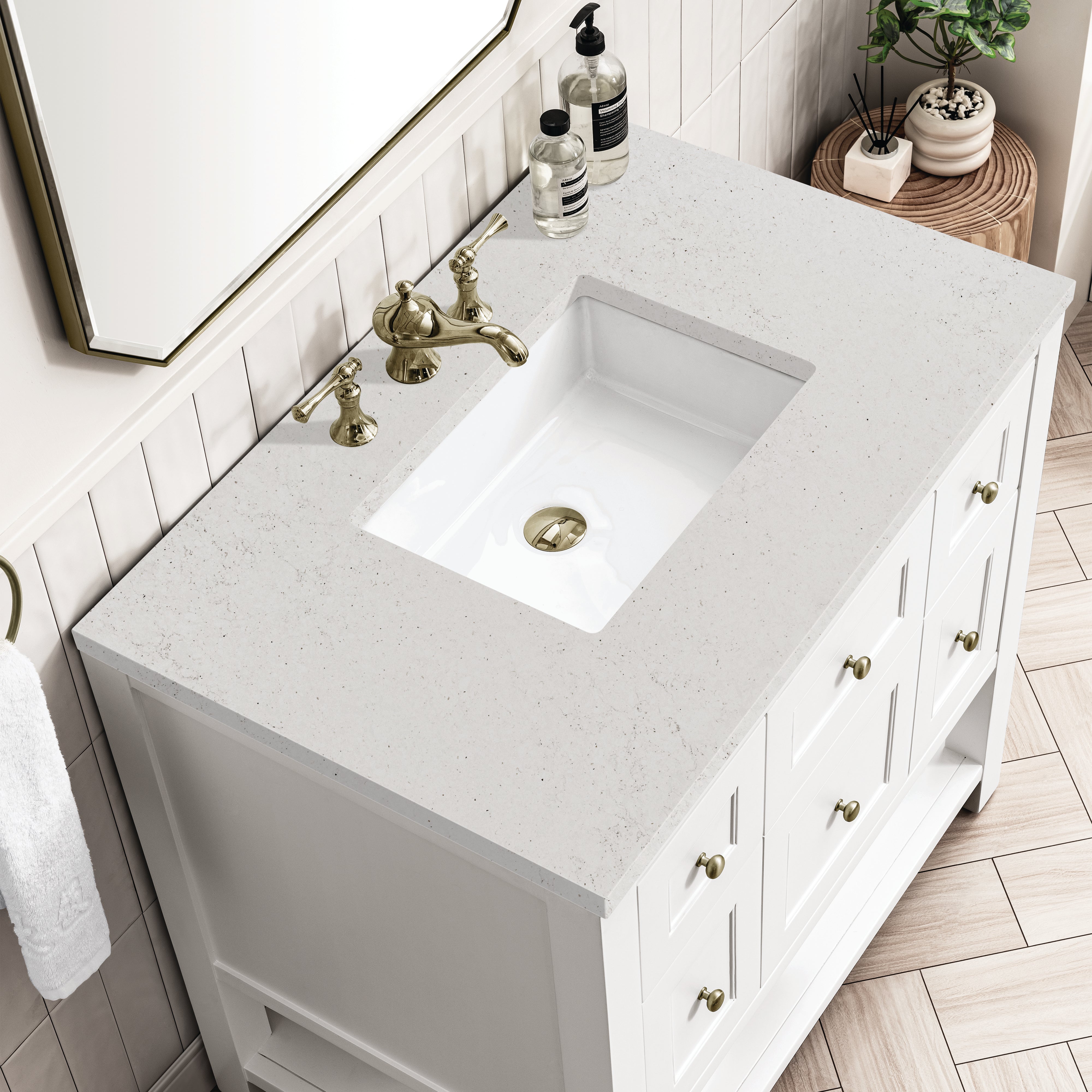 James Martin Breckenridge 36" Single Vanity in Bright White with 3cm Countertop