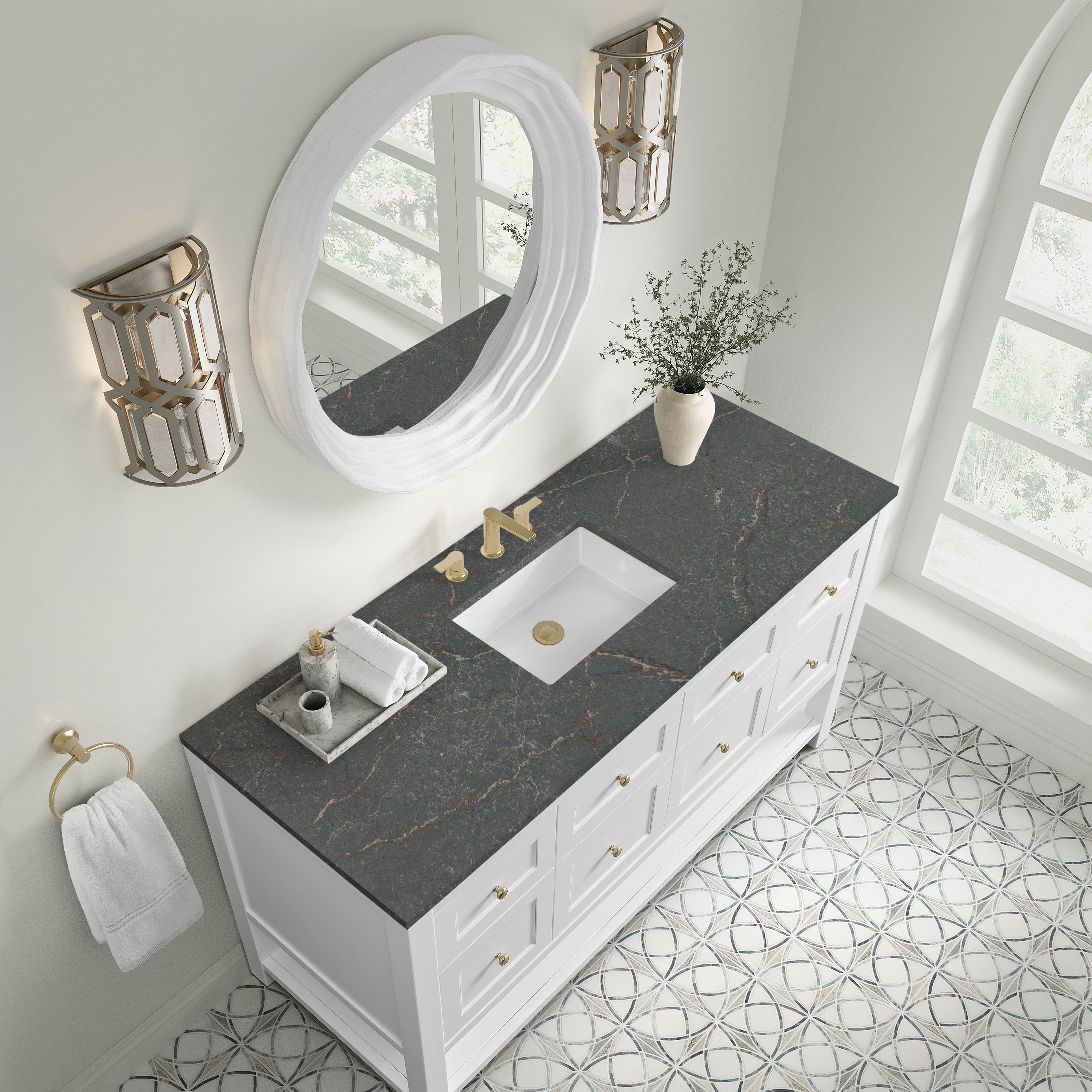James Martin Breckenridge 60" Single Vanity in Bright White with 3cm Countertop
