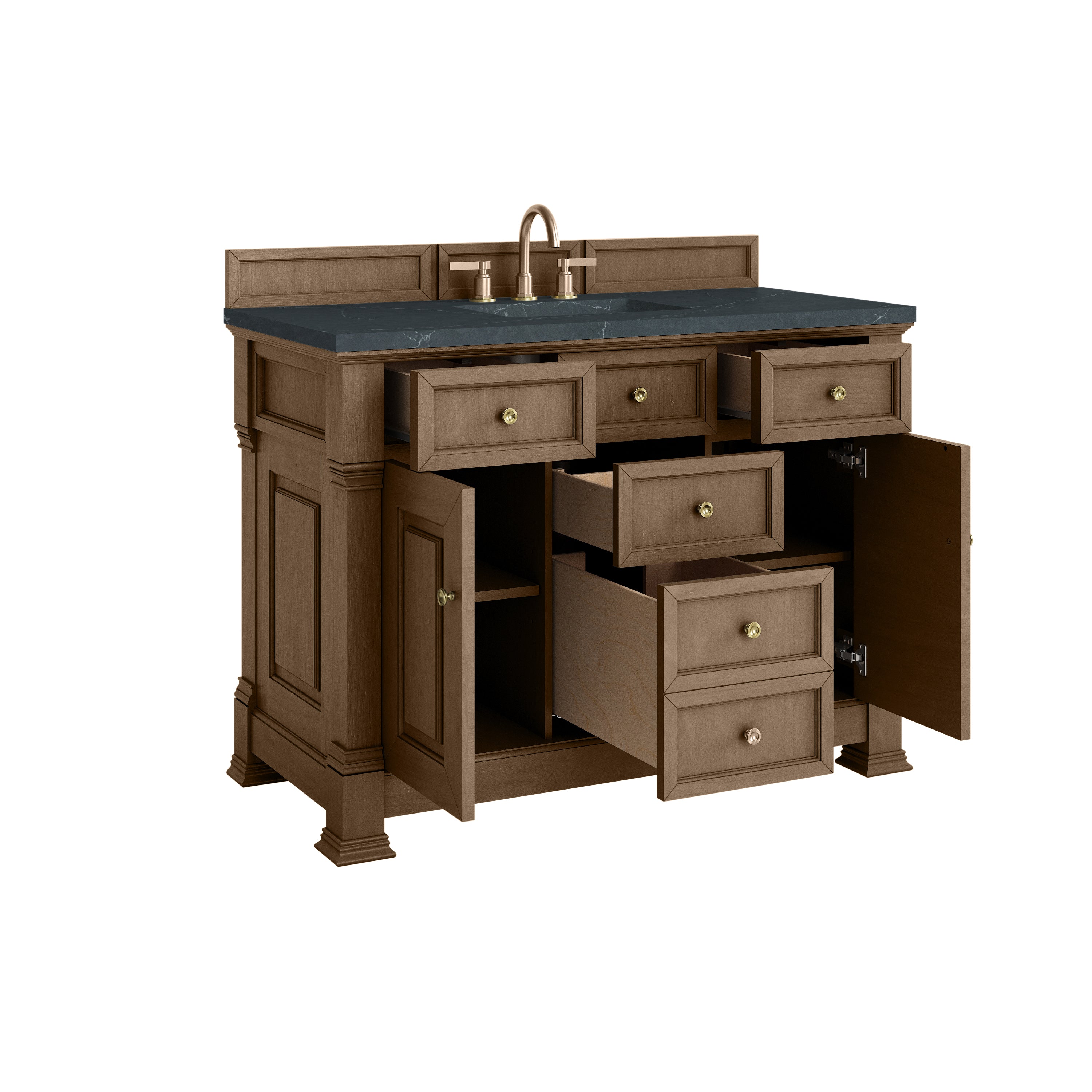James Martin Brookfield 48" Single Vanity in Pecan with 3cm Countertop