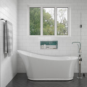 EAGO AM2140 6′ White Freestanding Air Bubble Bathtub with LED Lighting