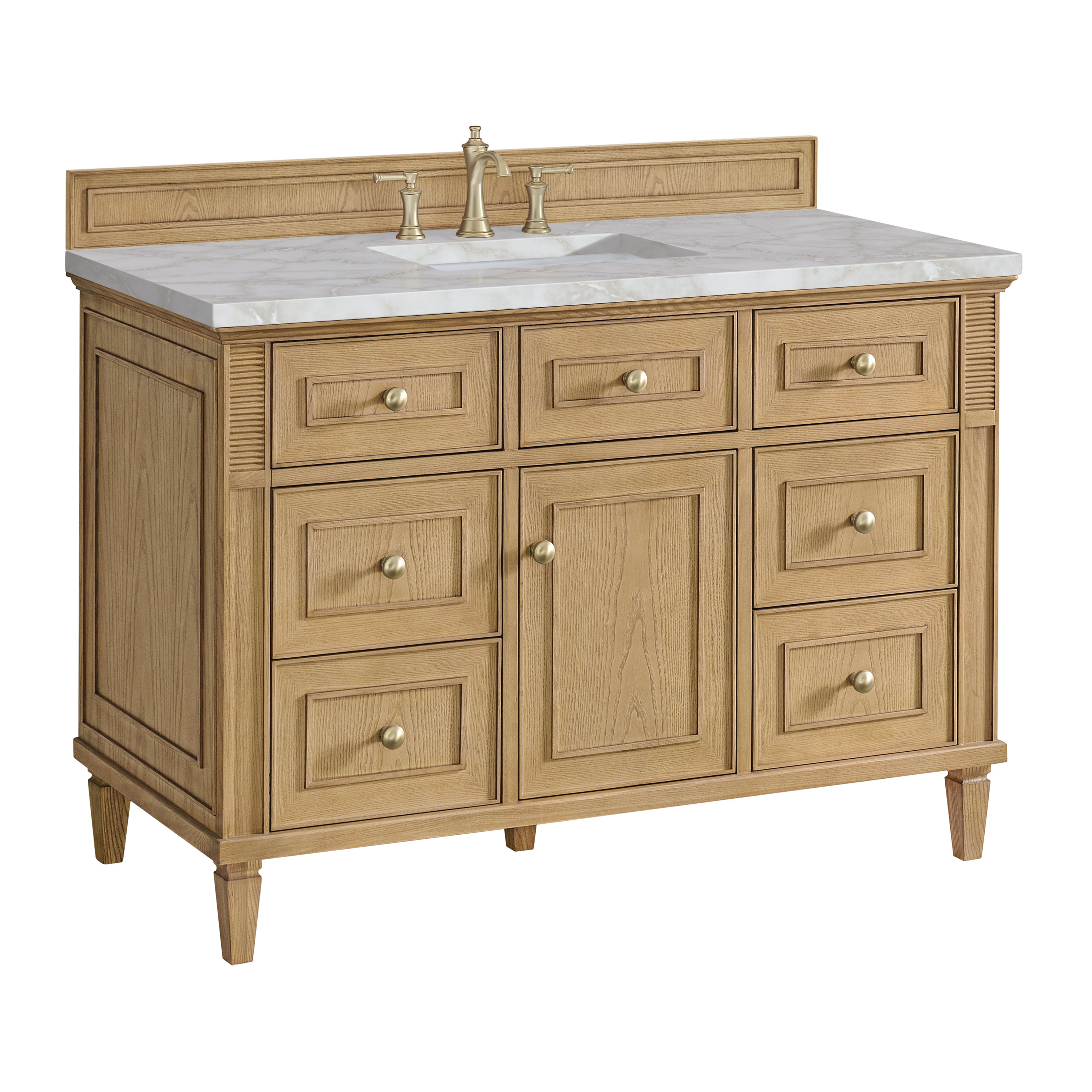 James Martin Lorelai 48" Single Vanity in Light Natural Oak with 3cm Countertop and FreePower Wireless Charger