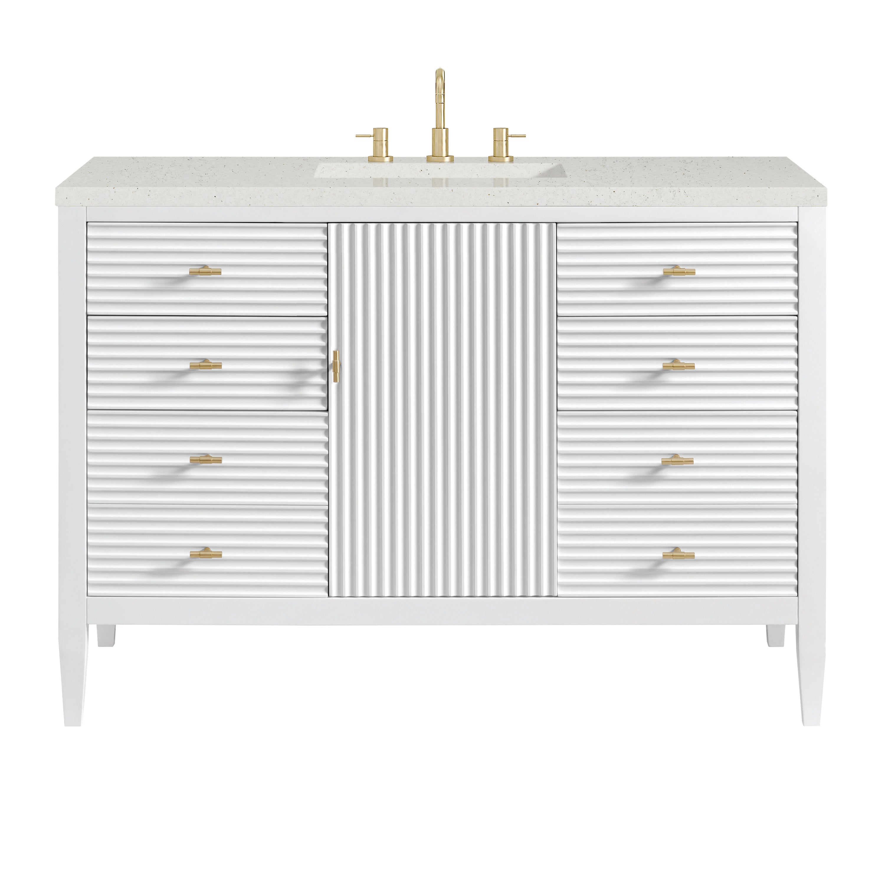 James Martin Myrrin 48" Single Vanity in Bright White with 3cm Countertop